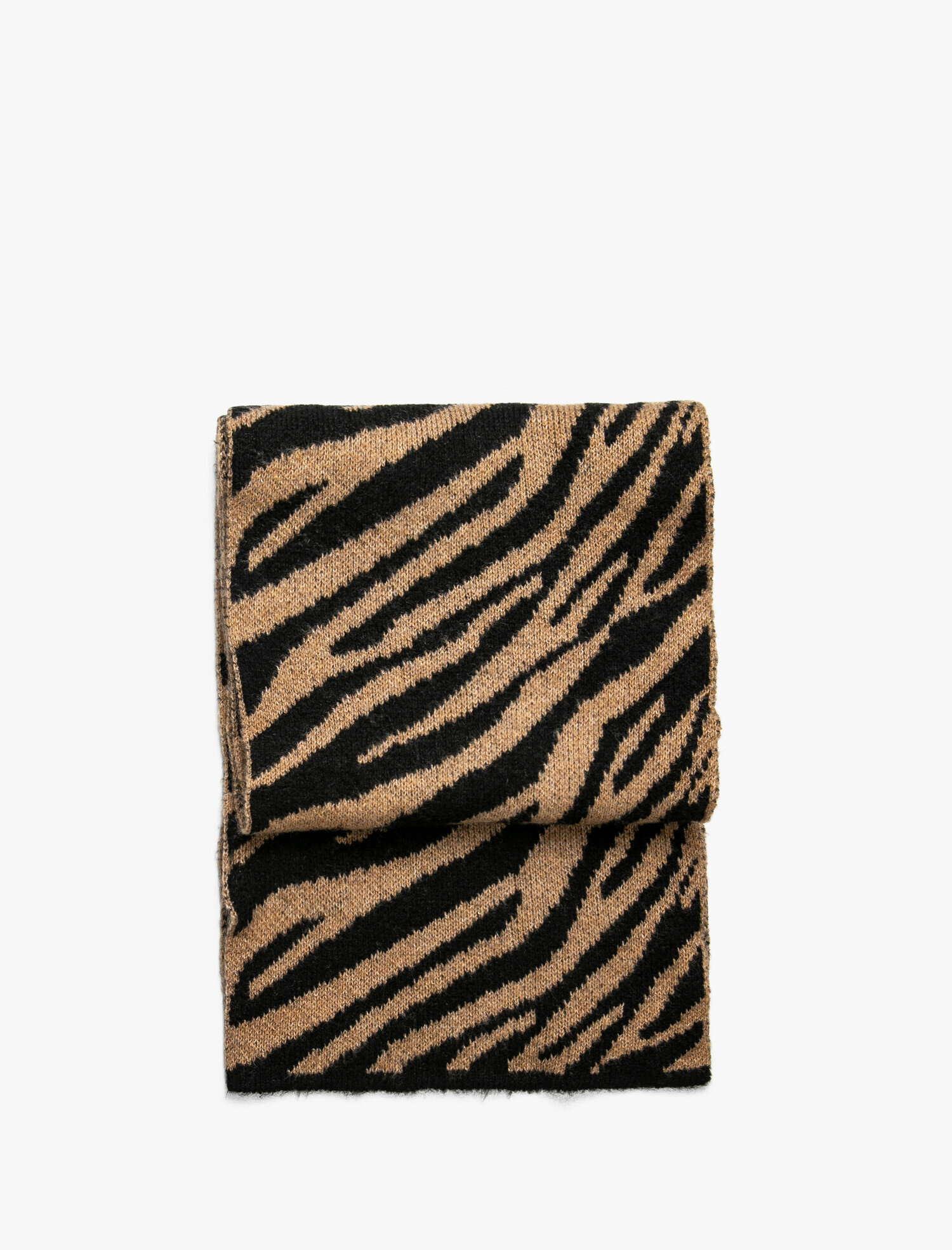  Kadın Zebra Desenli Triko Atkı