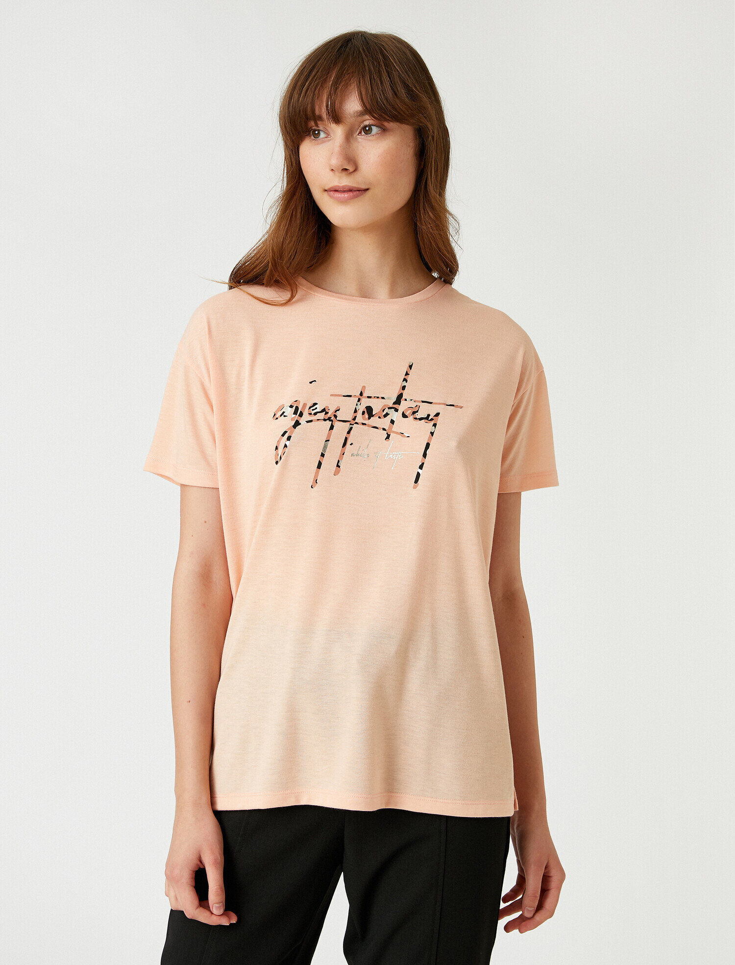   Baskılı Bisiklet Yaka Tişört