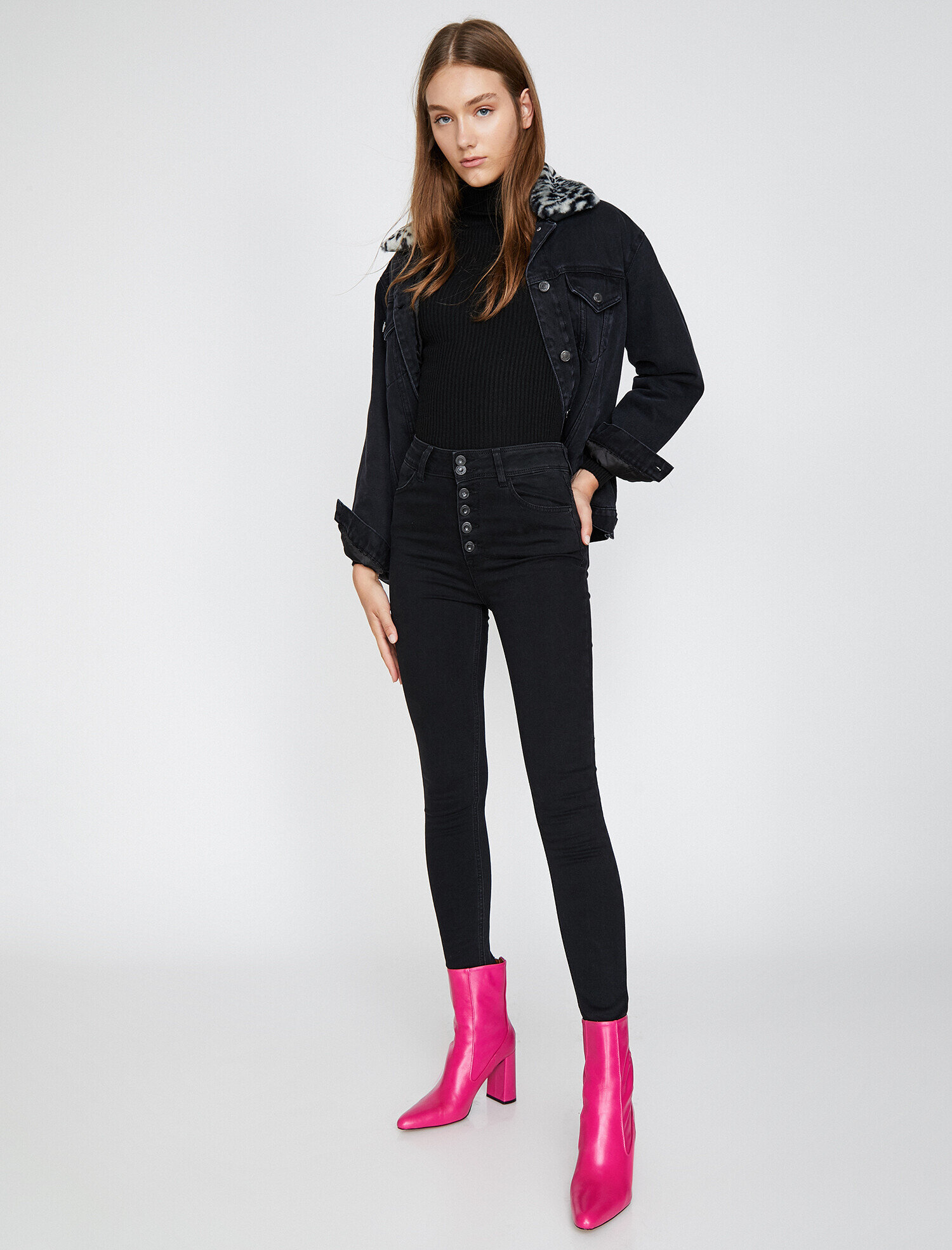   Carmen Jean - Yüksek Bel Dar Kesim Dar Paça Pantolon