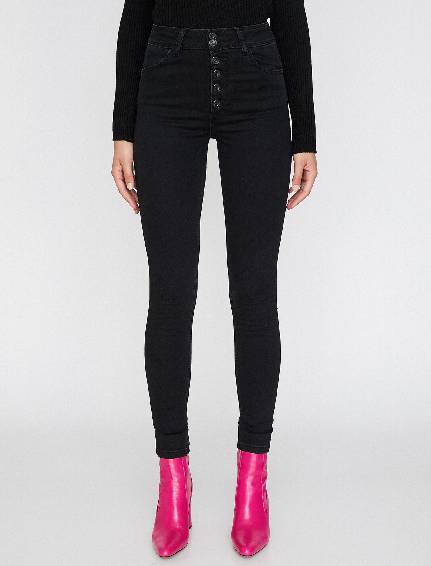   Carmen Jean - Yüksek Bel Dar Kesim Dar Paça Pantolon