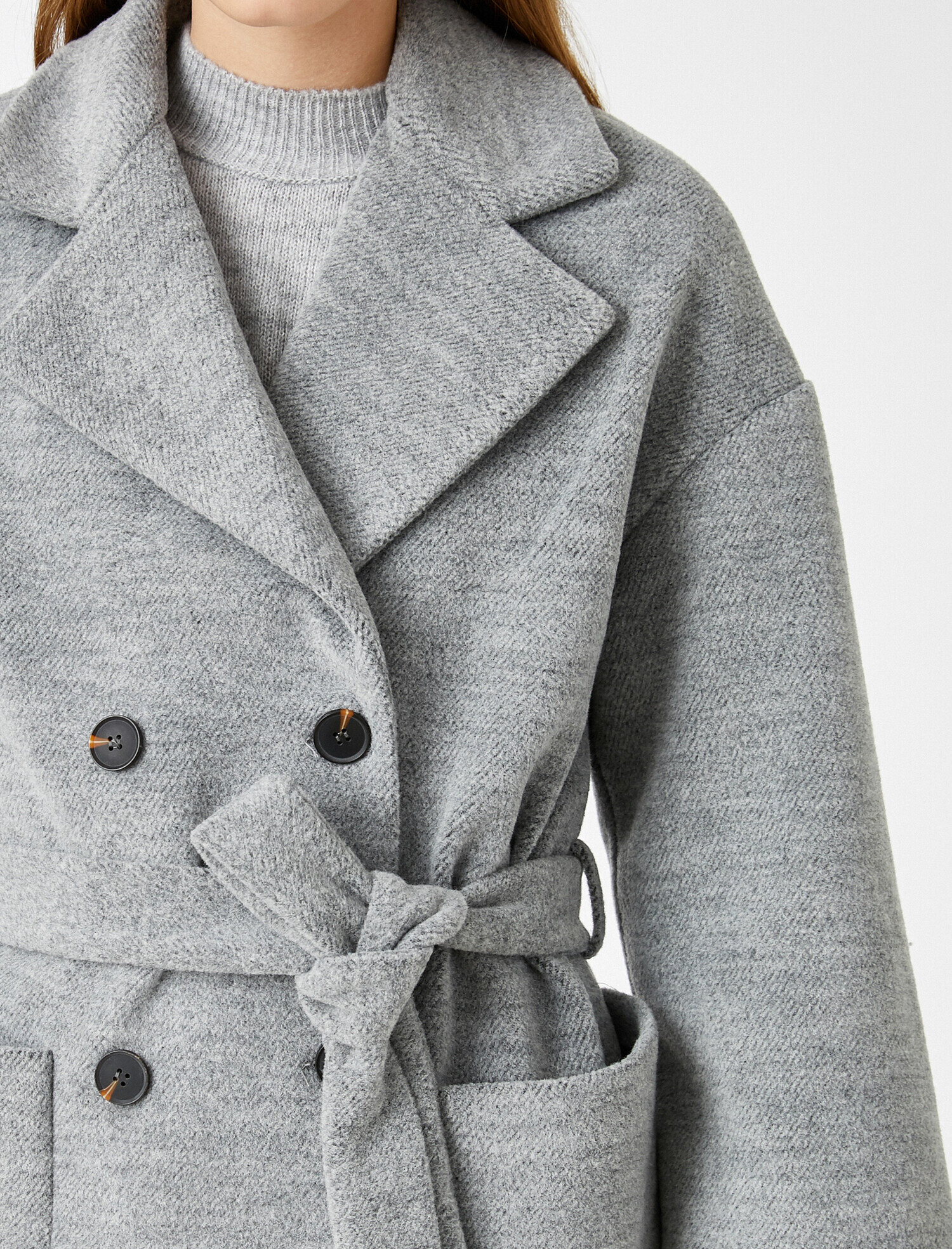   Düğmeli Cep Detaylı Kaban