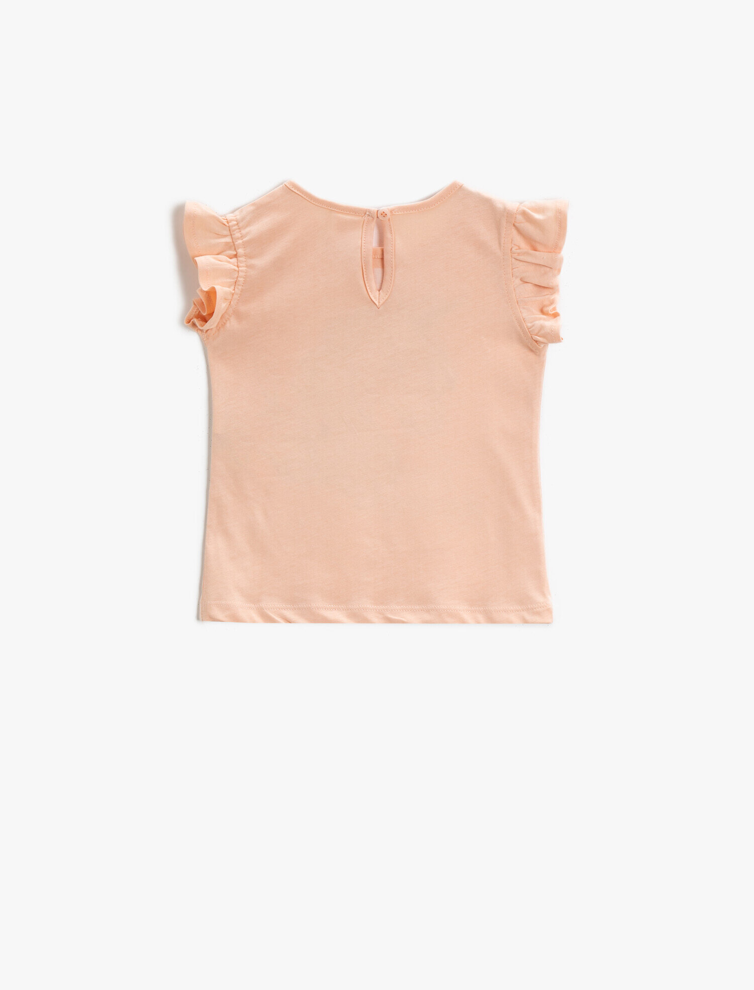  Kız Bebek Kolları Fırfırlı Pamuklu Tişört Unicorn Baskılı