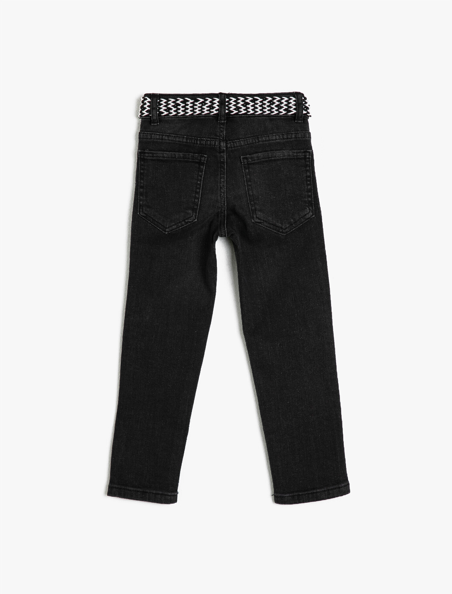  Erkek Çocuk Kot Pantolon Kemerli Pamuklu Cepli - Slim Jean