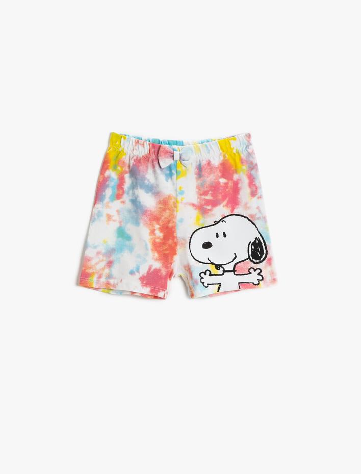 Kız Bebek Snoopy Şort Lisanslı Baskılı Pamuklu Çok Renkli