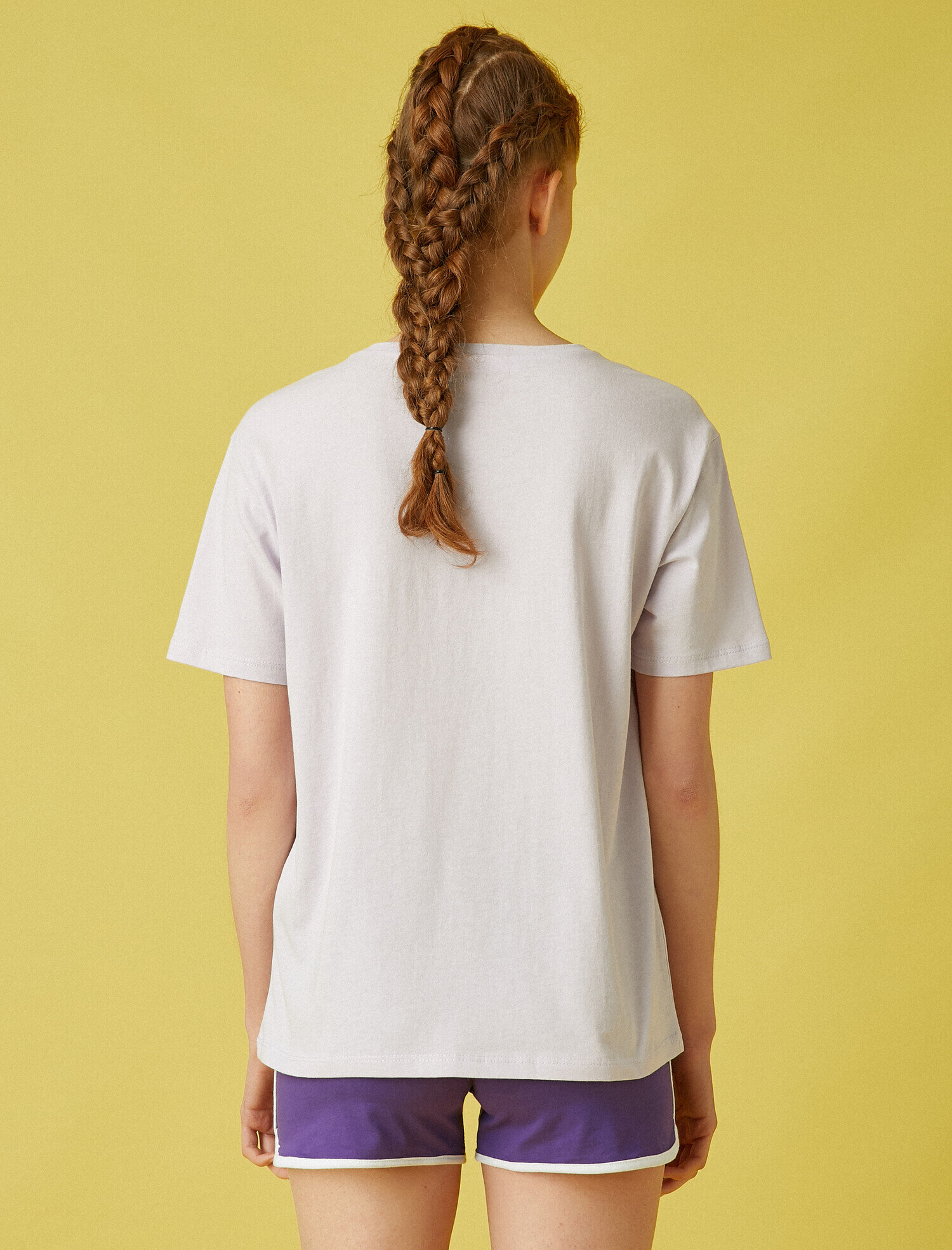   Kısa Kollu Tişört Yazılı Baskılı Pamuklu