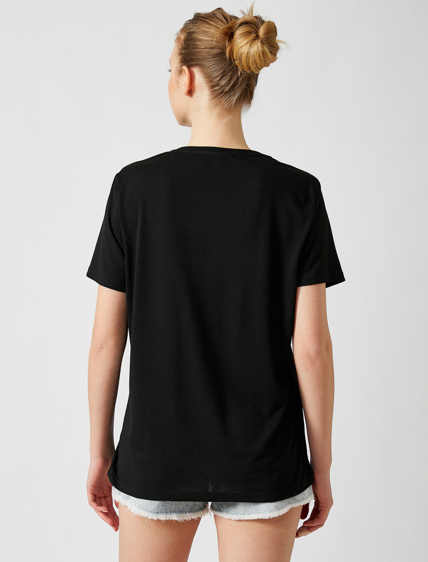   Baskılı Tişört Leopar Desenli Yazılı