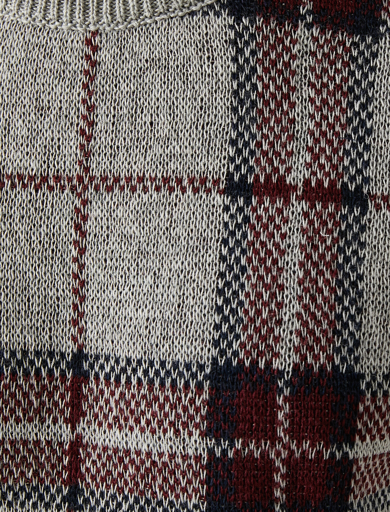   Ekose Bisiklet Yaka Uzun Kollu Triko Kazak