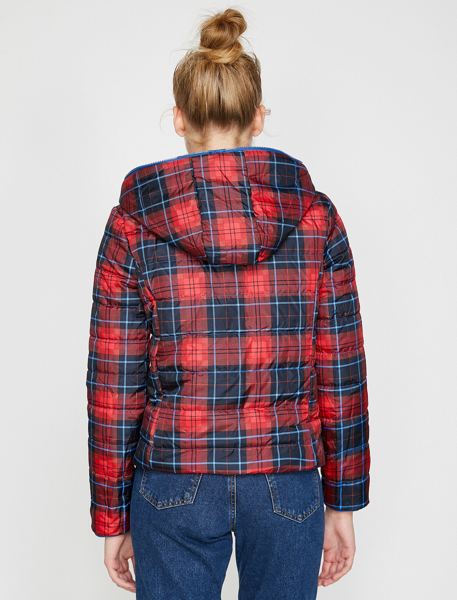   Desenli Şişme Mont