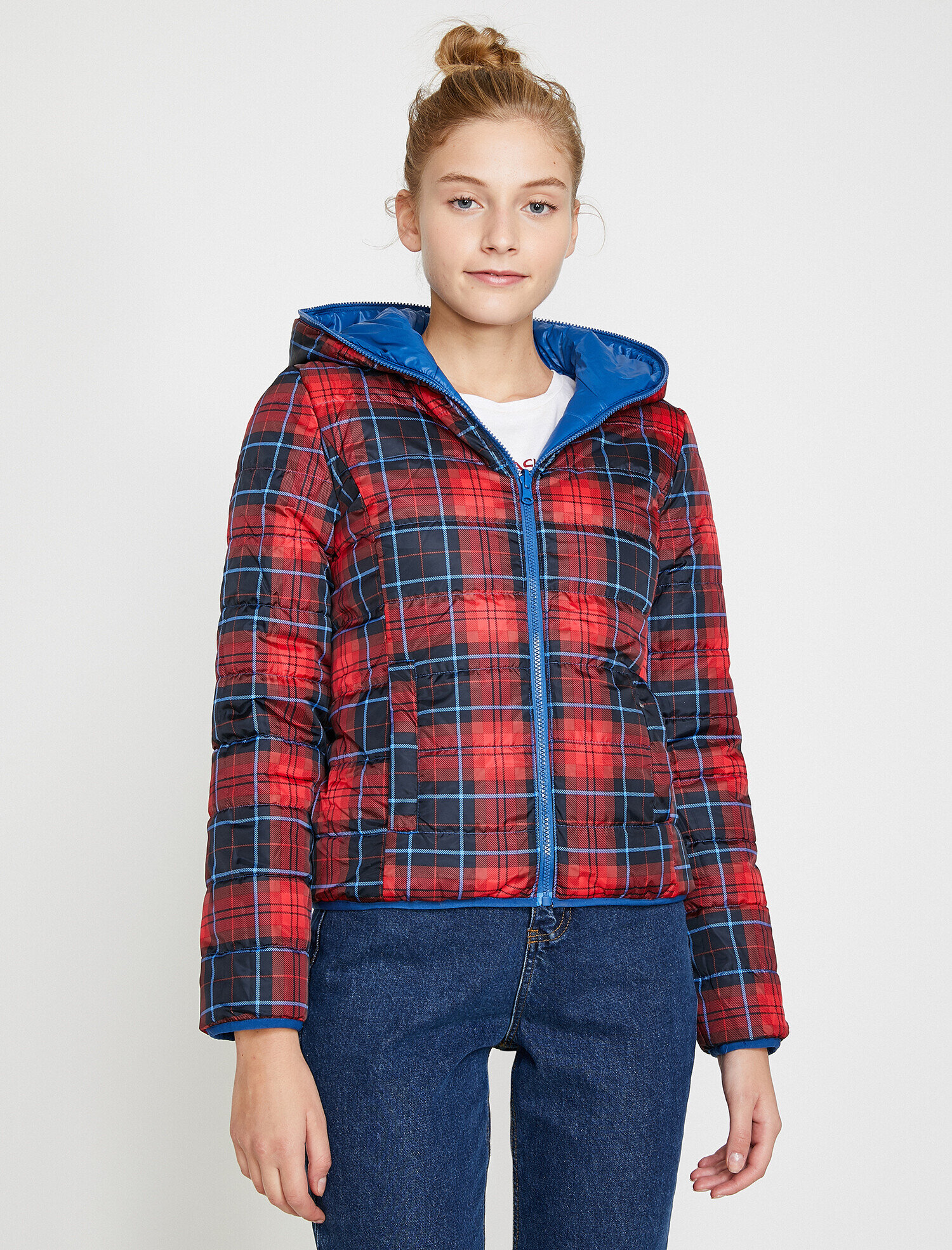   Desenli Şişme Mont