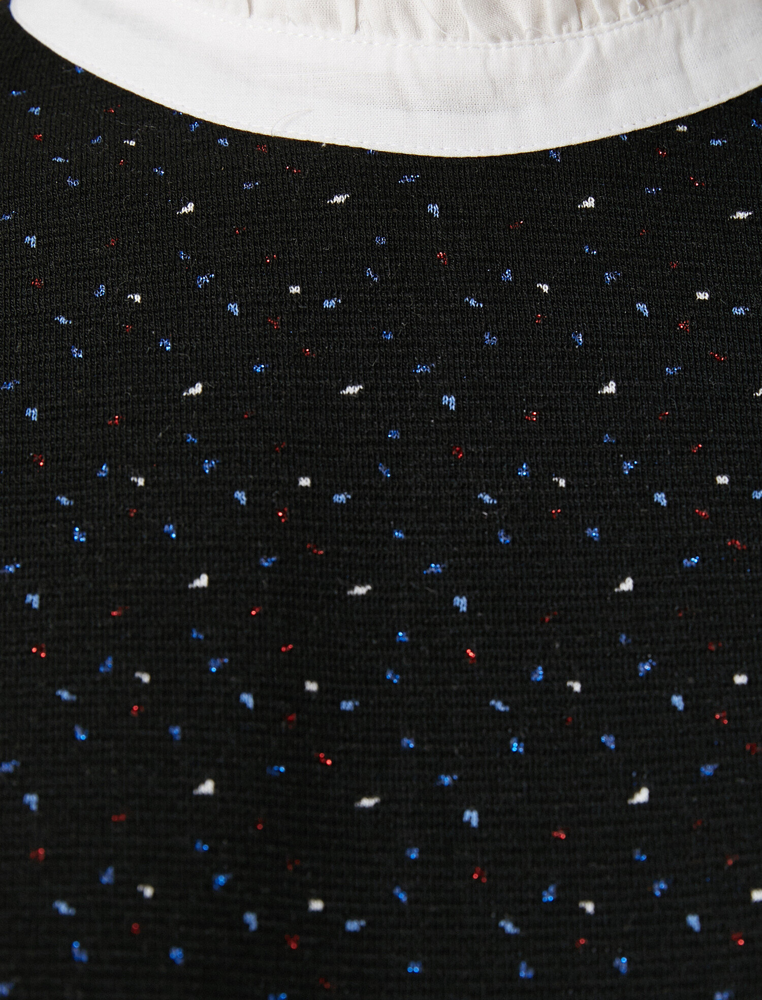   Yaka Detaylı Kısa Kollu Desenli Kısa Elbise