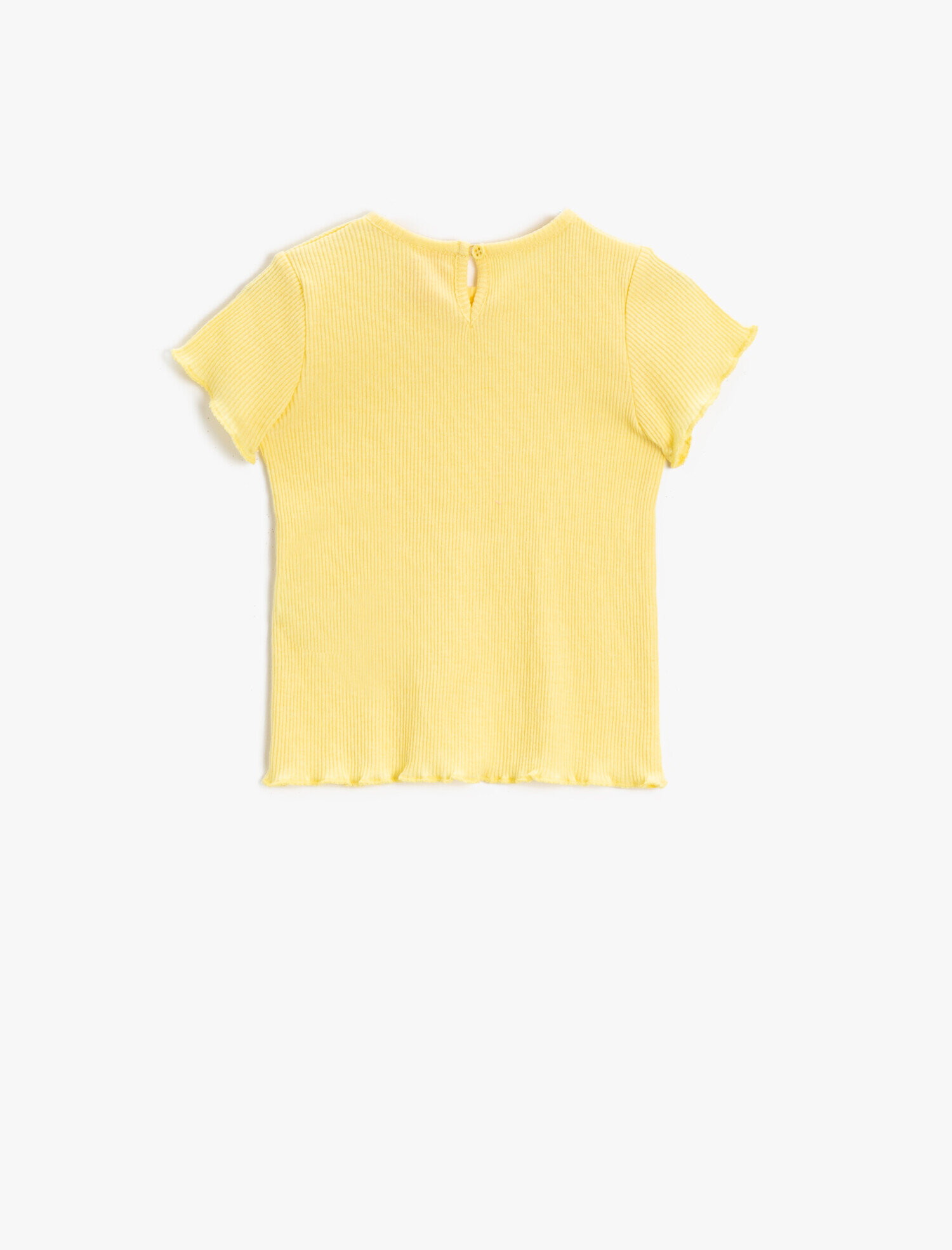  Kız Bebek Baskılı Tişört Ribanalı Bisiklet Yaka Pamuklu