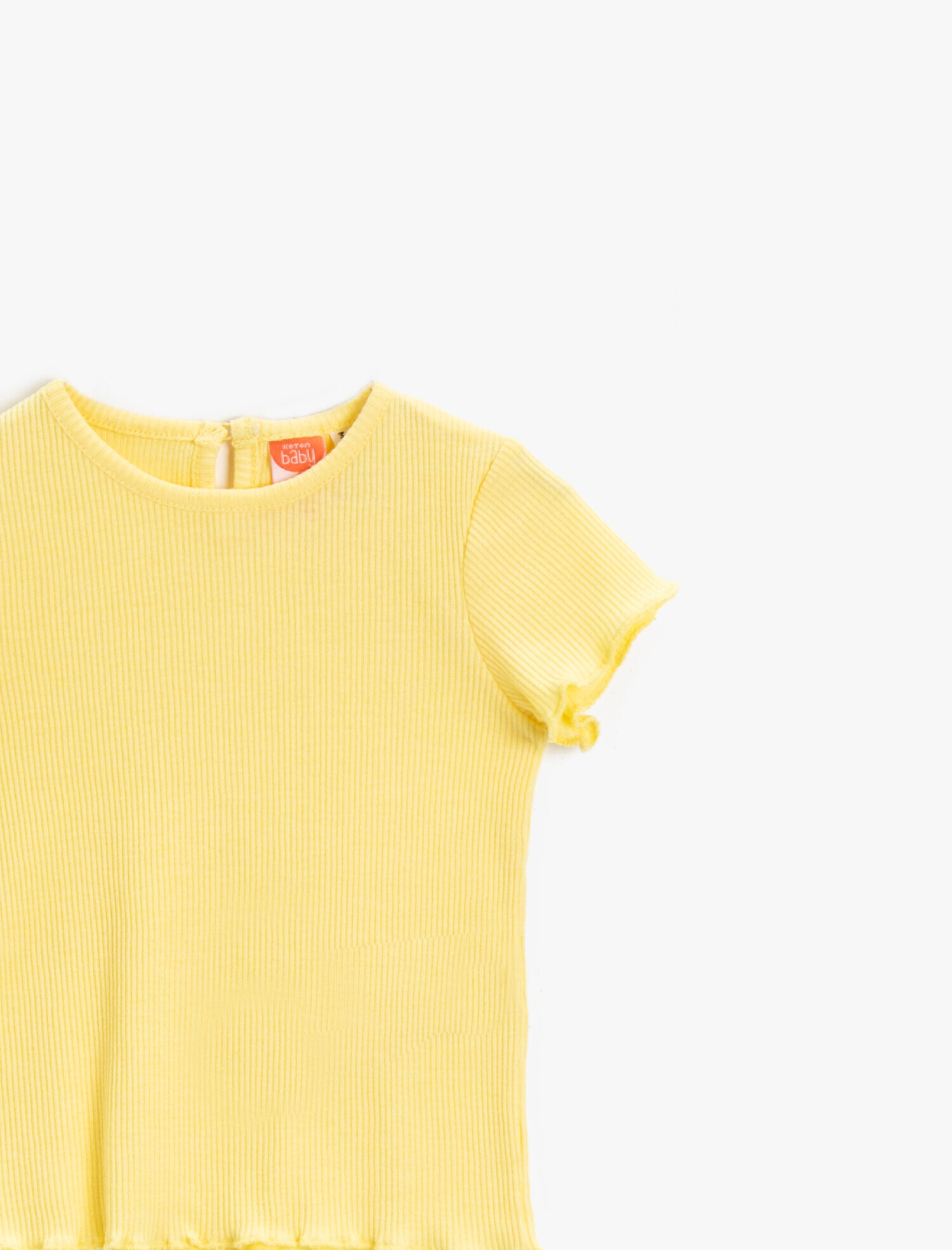  Kız Bebek Baskılı Tişört Ribanalı Bisiklet Yaka Pamuklu