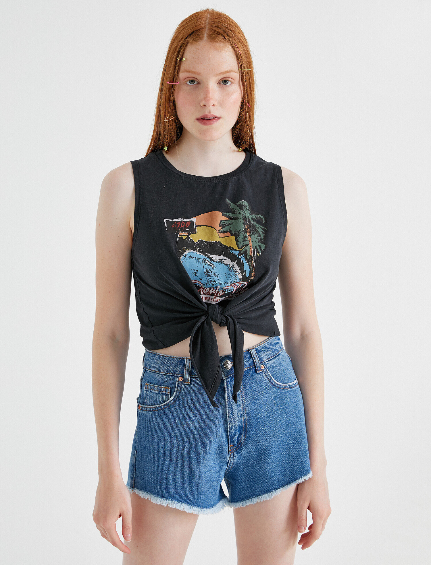   Baskılı Atlet Pamuklu