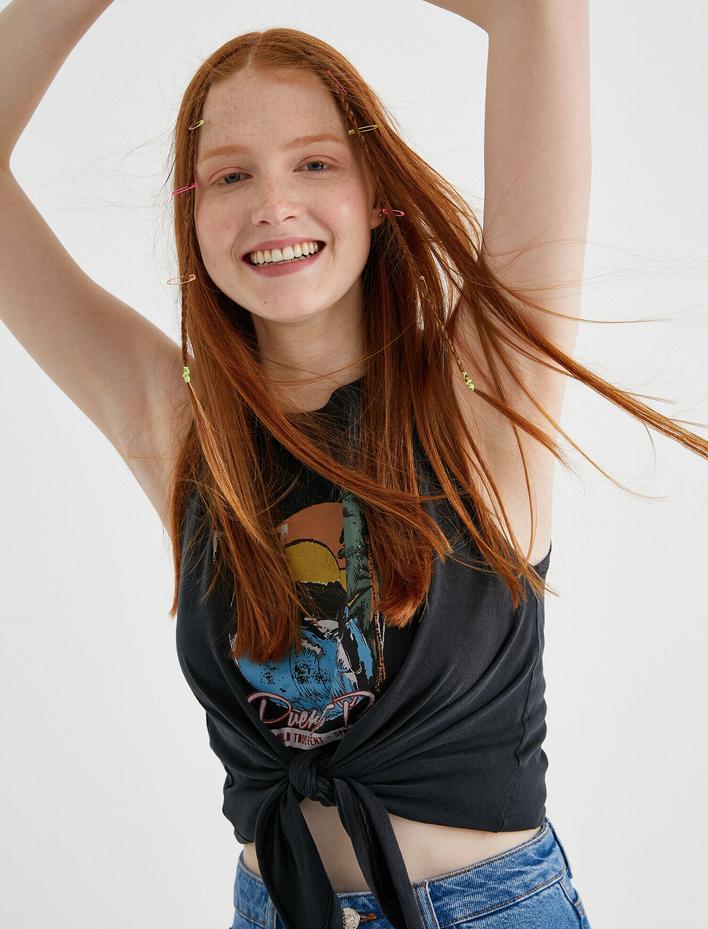  Baskılı Atlet Pamuklu