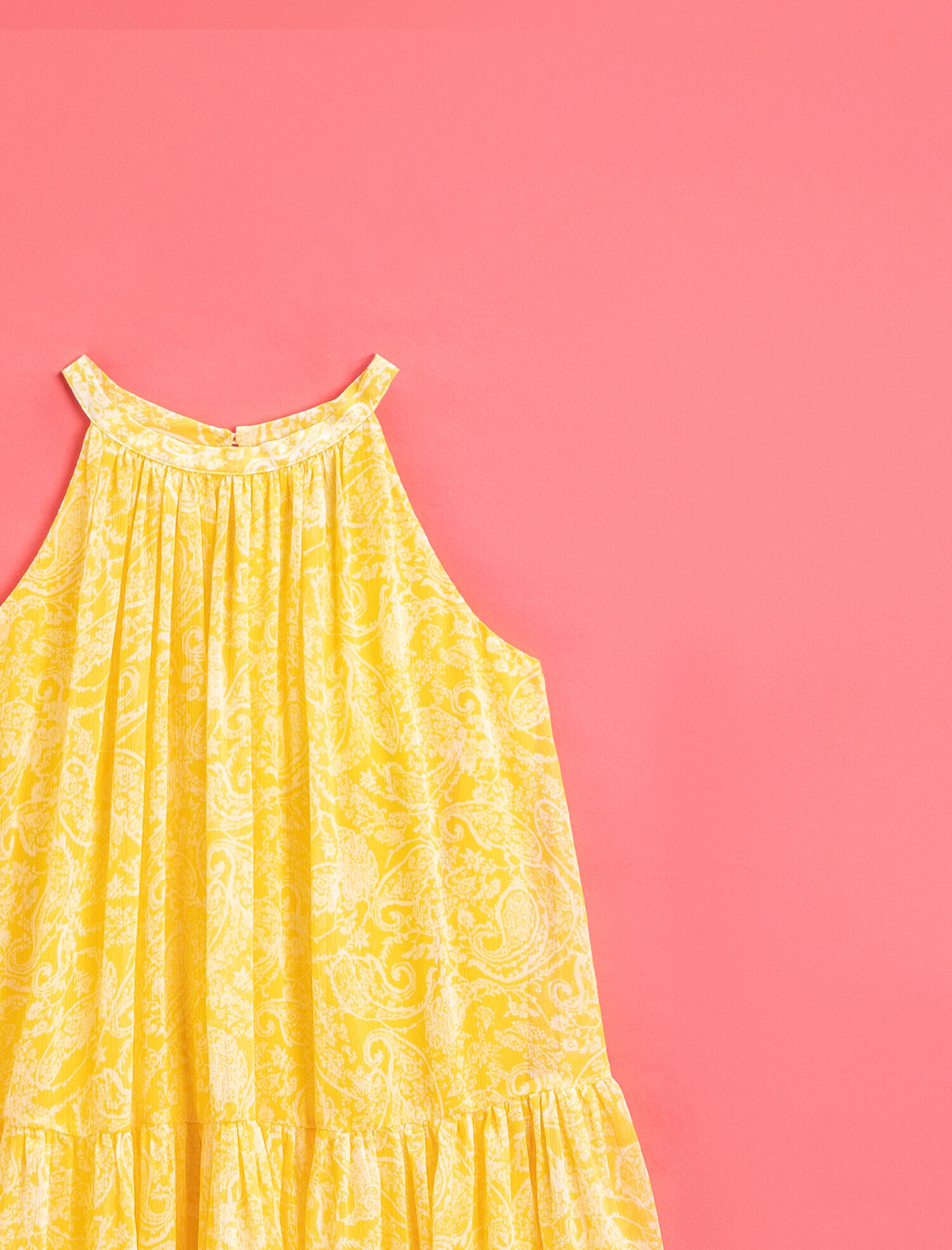  Kız Çocuk Desenli Elbise Halter Yaka