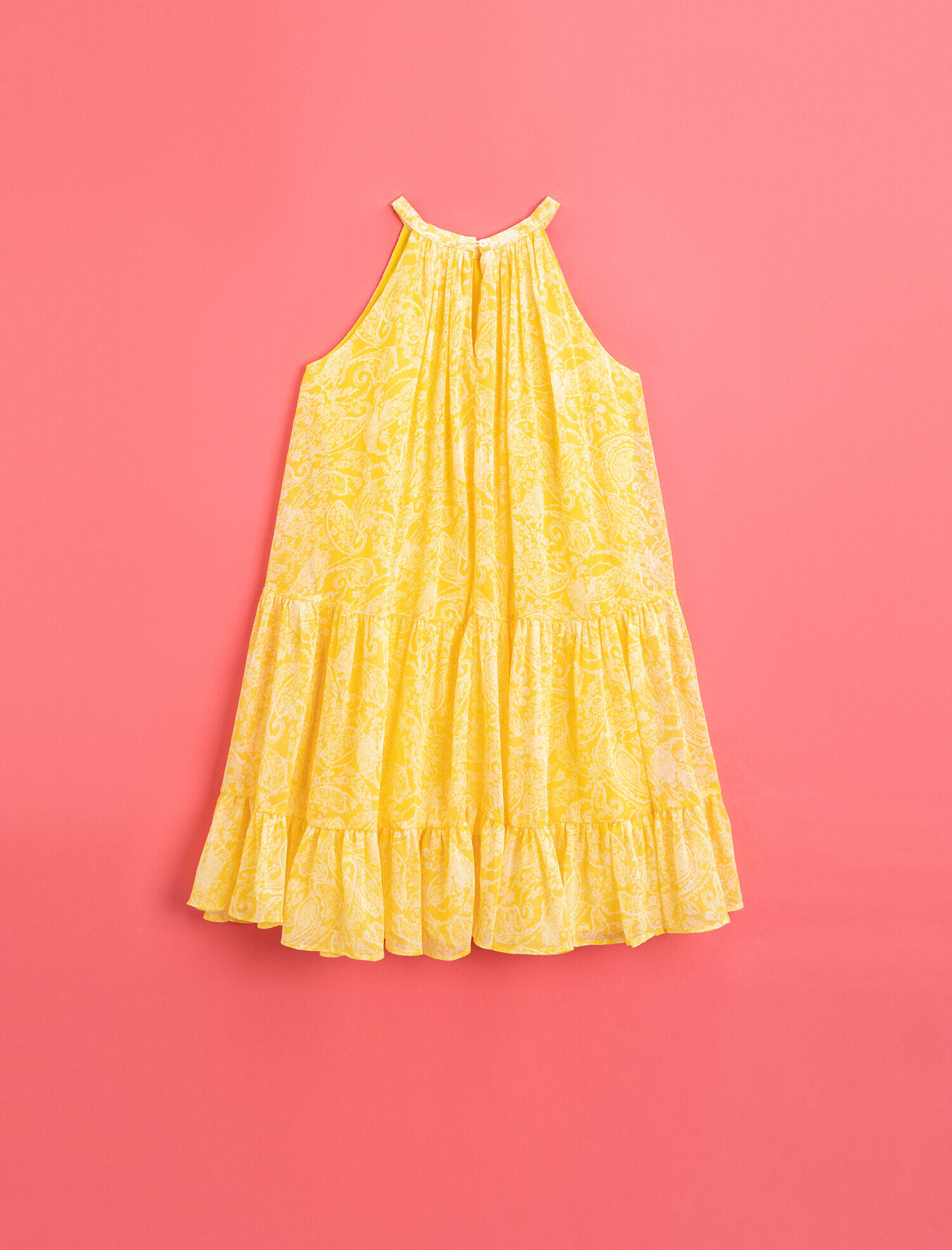  Kız Çocuk Desenli Elbise Halter Yaka