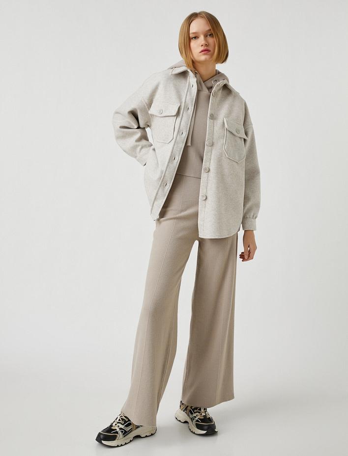  Cepli Düğmeli Mont