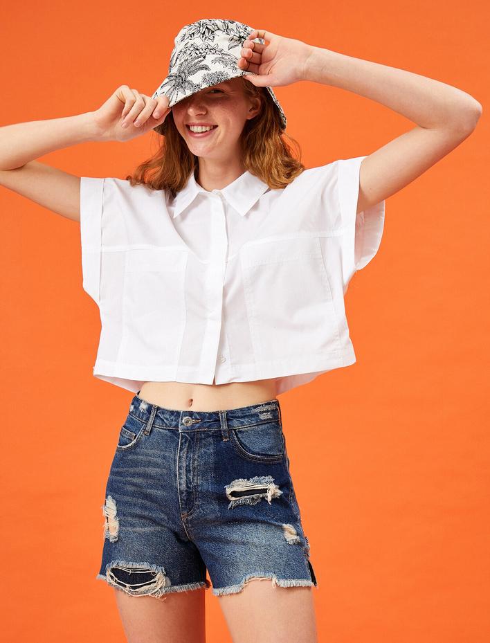  Cep Detaylı Gömlek Pamuklu