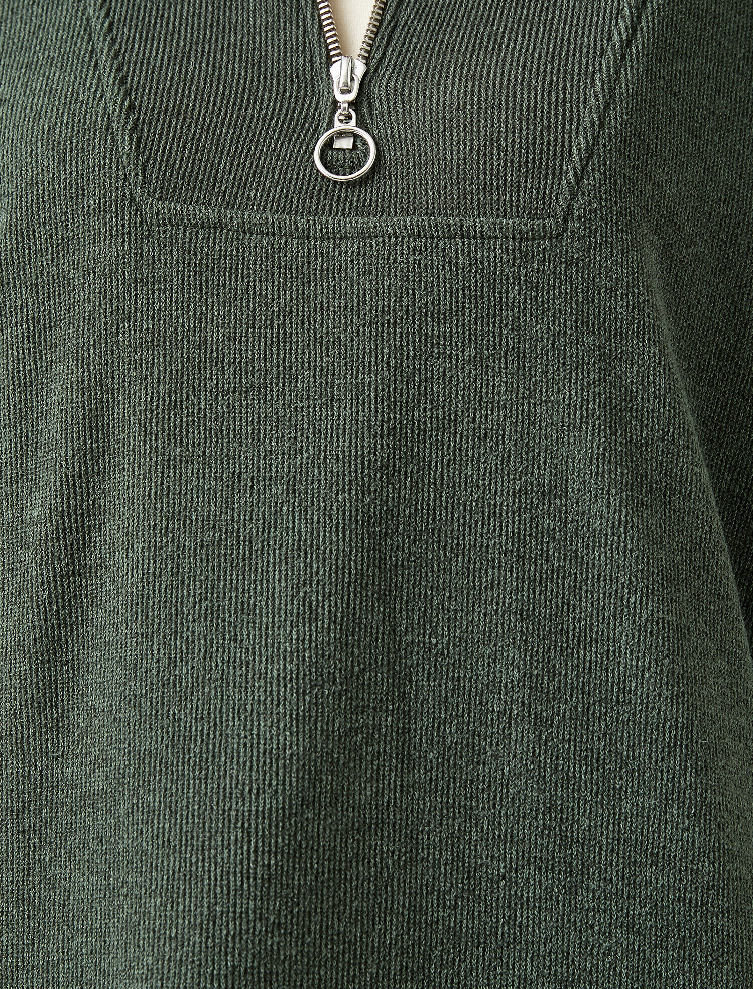   Fermuarlı Dik Yaka Oversize Sweatshirt