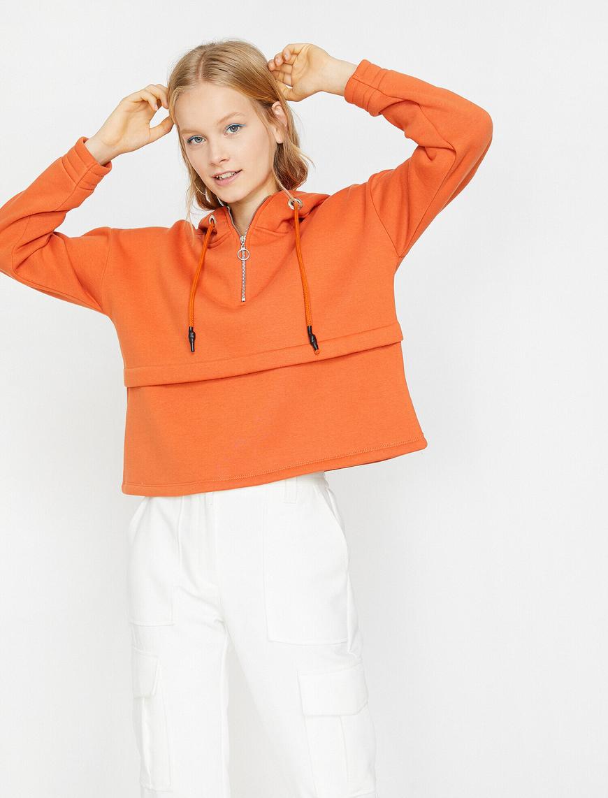   Fermuar Detaylı Sweatshirt