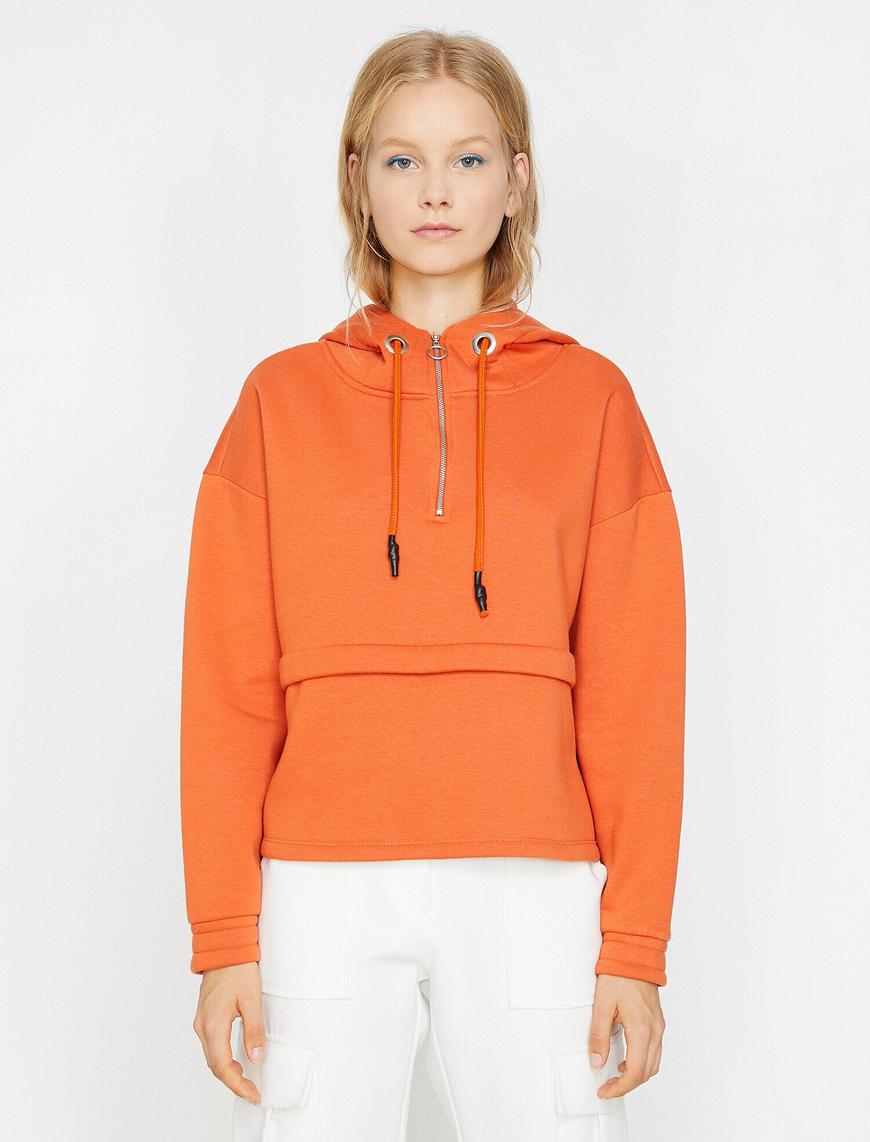   Fermuar Detaylı Sweatshirt
