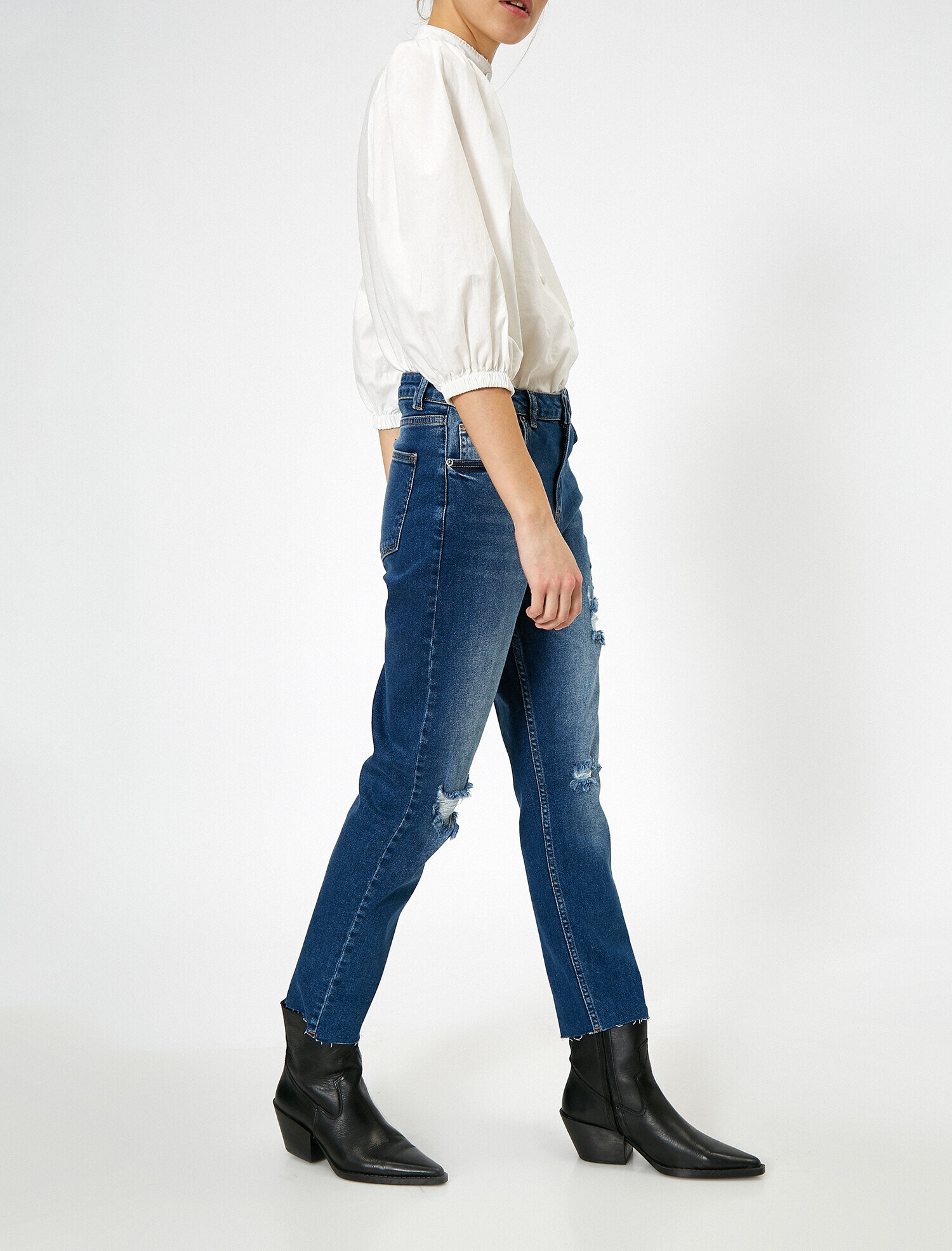   Eve Slim Jean - Yüksek Bel Normal Kesim Hafif Düz Paça Straight Jean Pantolon