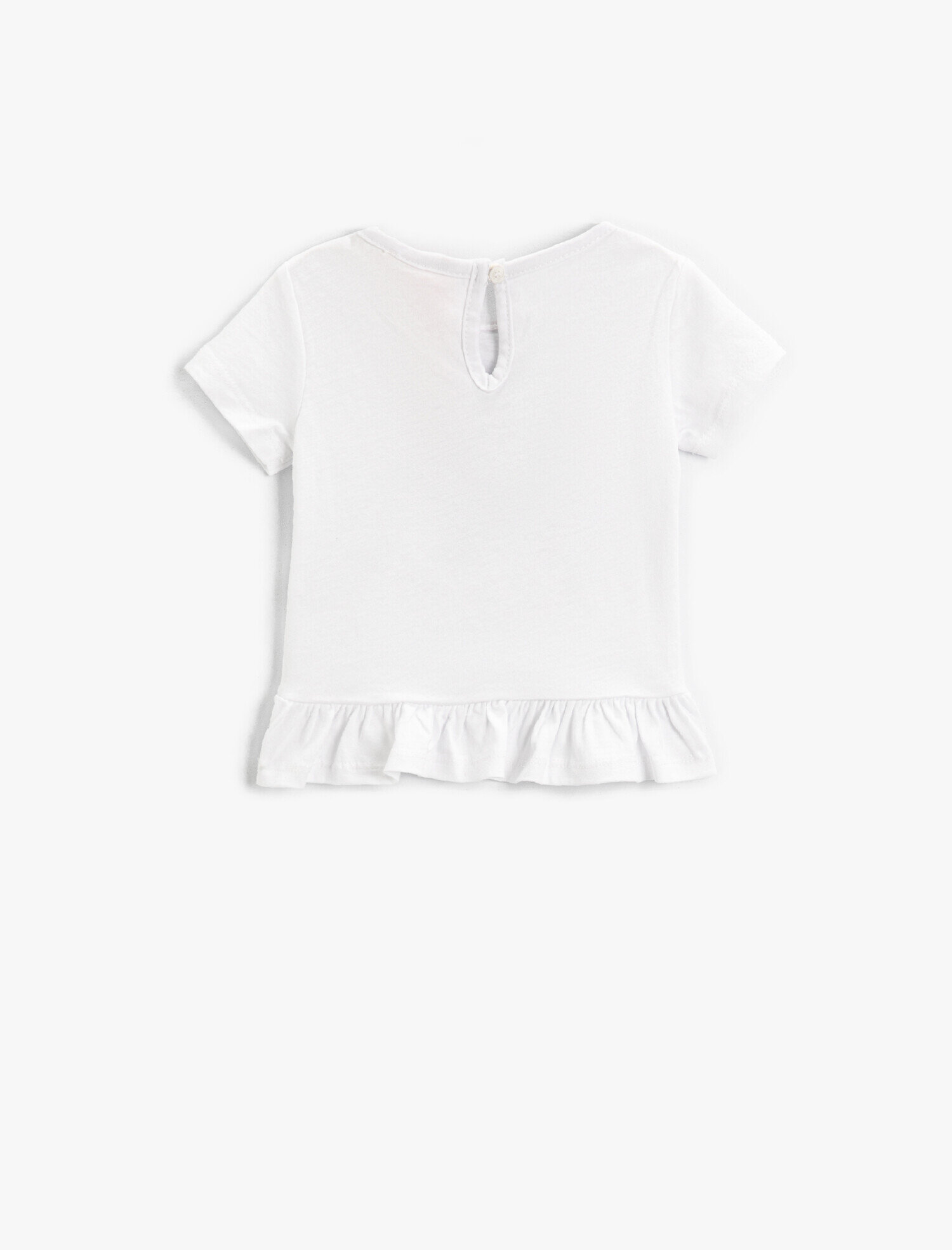  Kız Bebek Simli Dünya Baskılı Yazılı Kısa Kollu Tişört Pamuklu