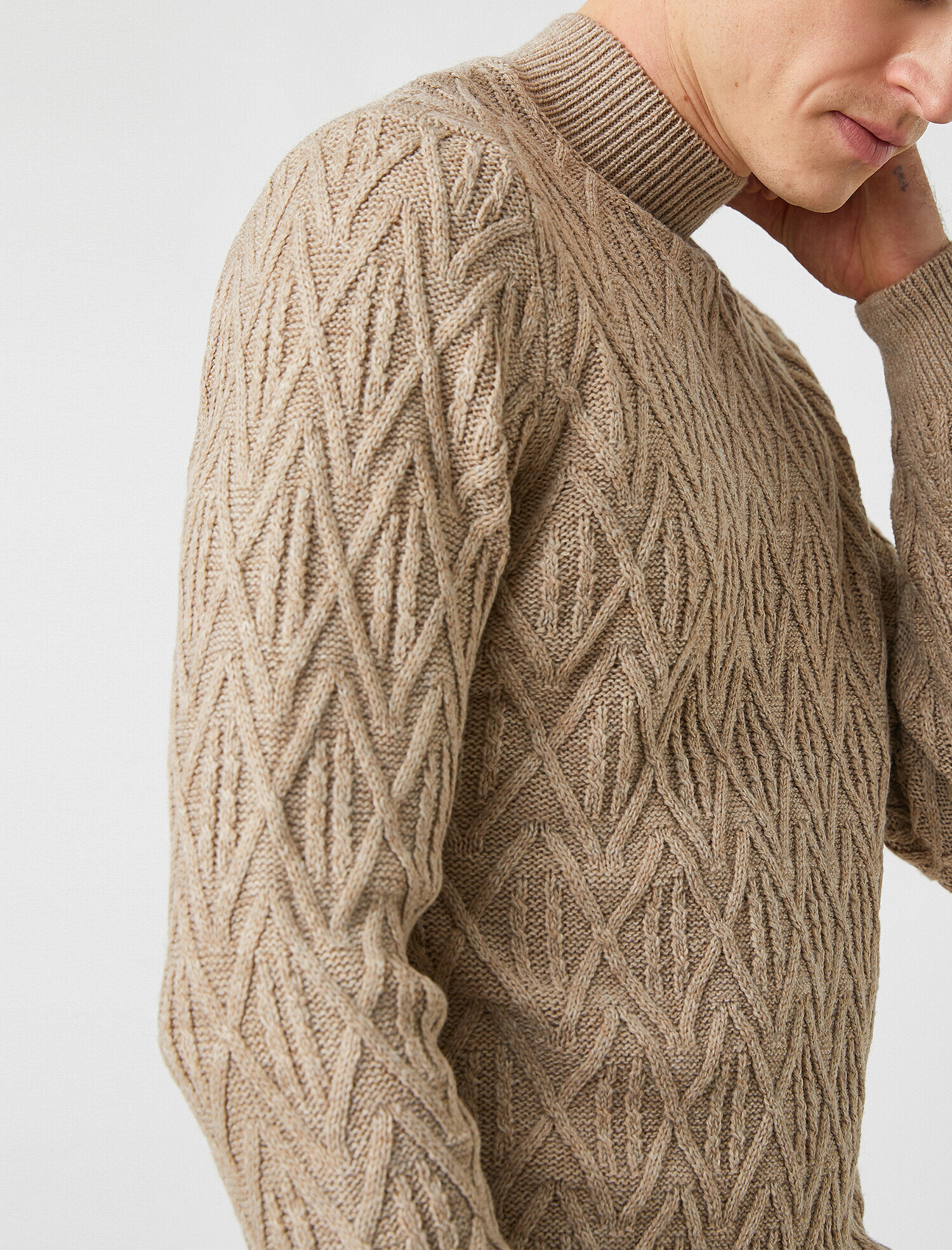   Balıkçı Yaka Jakarlı Kazak