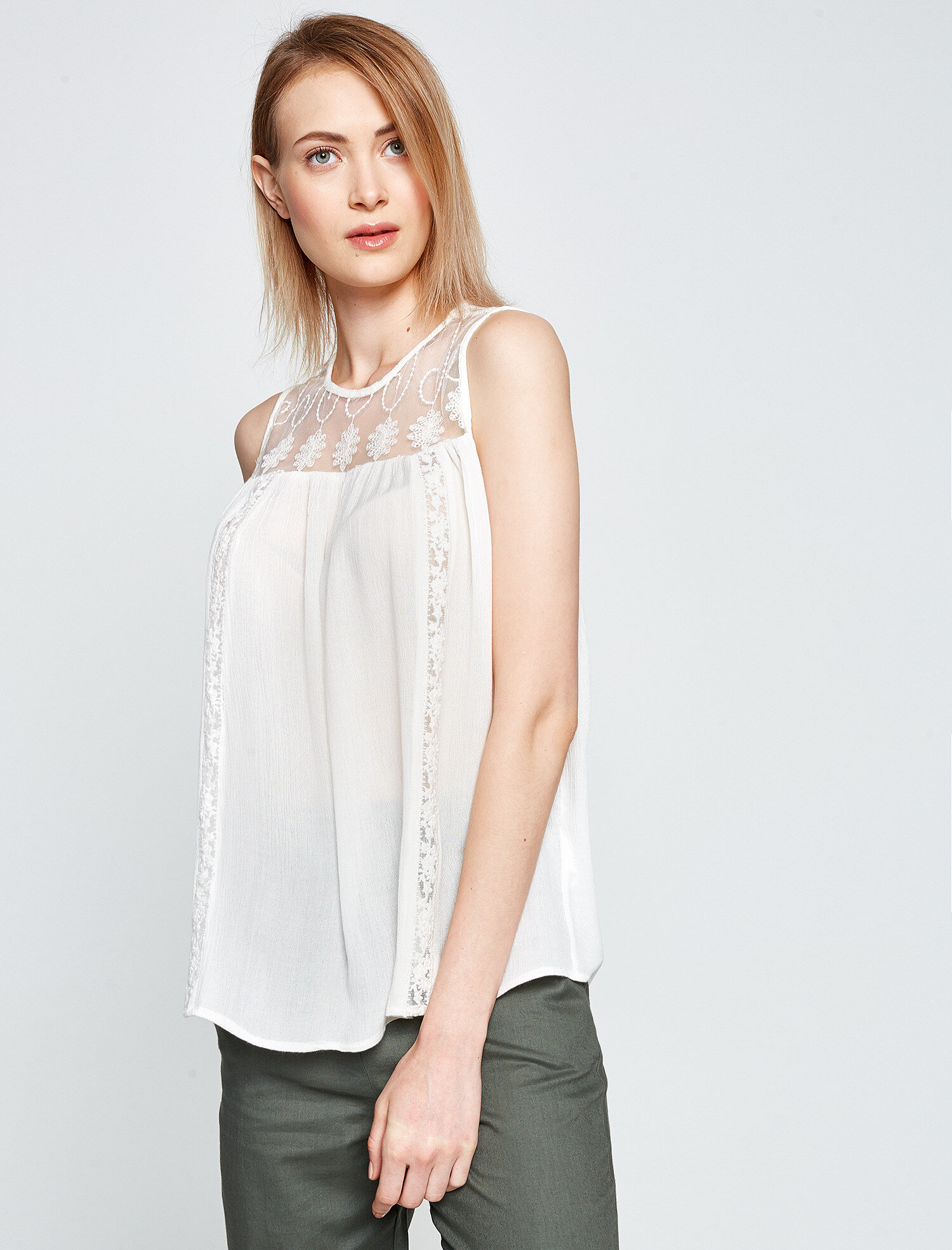   Dantel Detaylı Bluz