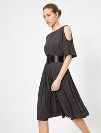 Omuz Detaylı Abiye Elbise