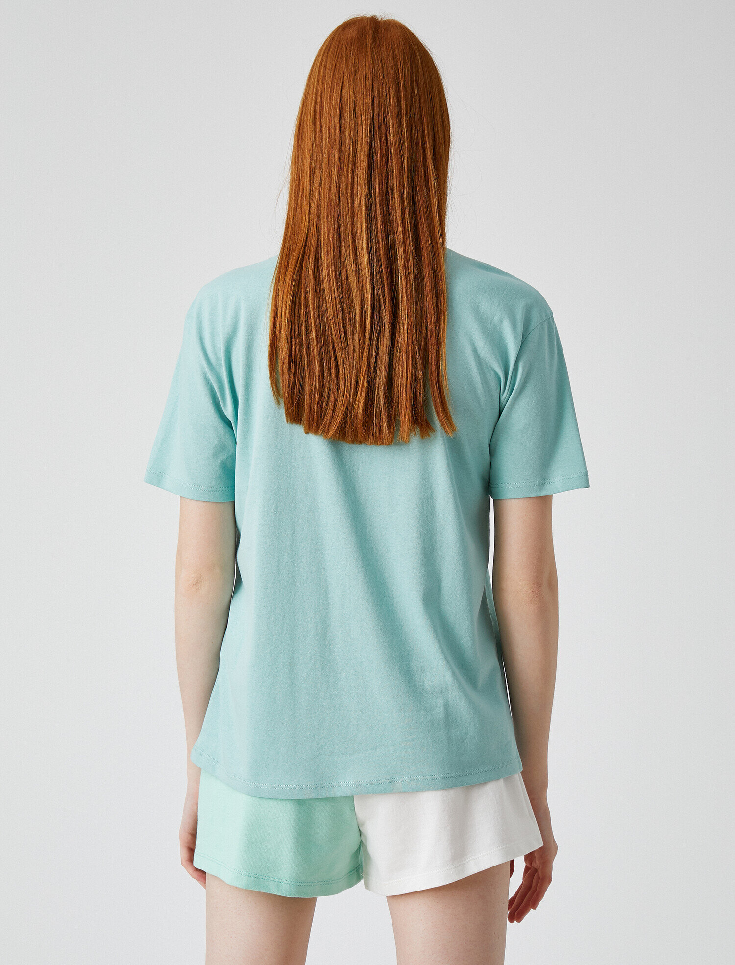   Baskılı Tişört Bisiklet Yaka Pamuklu