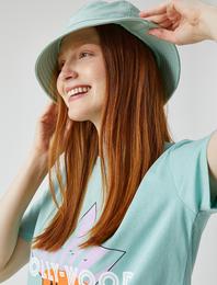 Baskılı Tişört Bisiklet Yaka Pamuklu