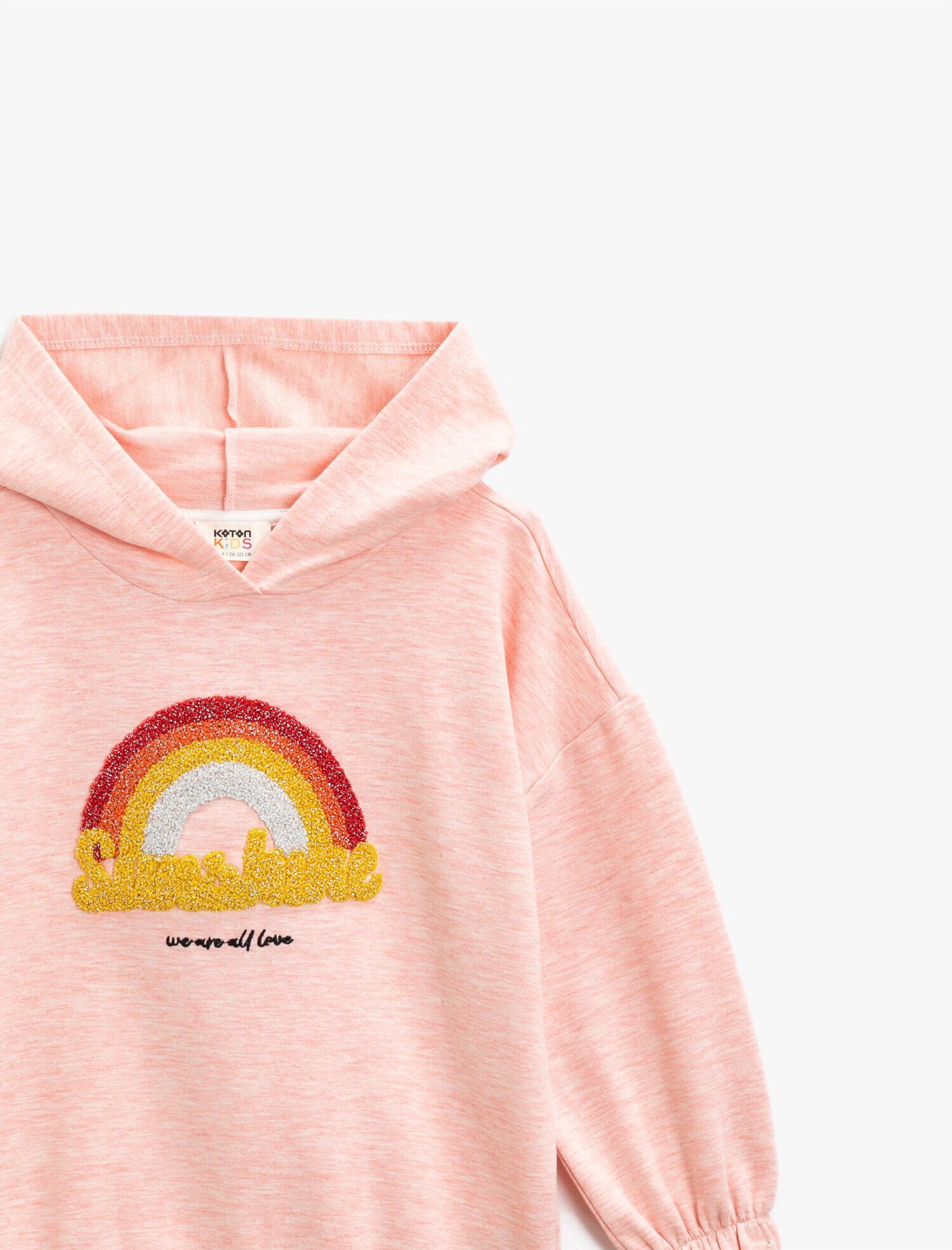 Kız Çocuk Kapüşonlu İşlemeli Uzun Kollu Sweatshirt