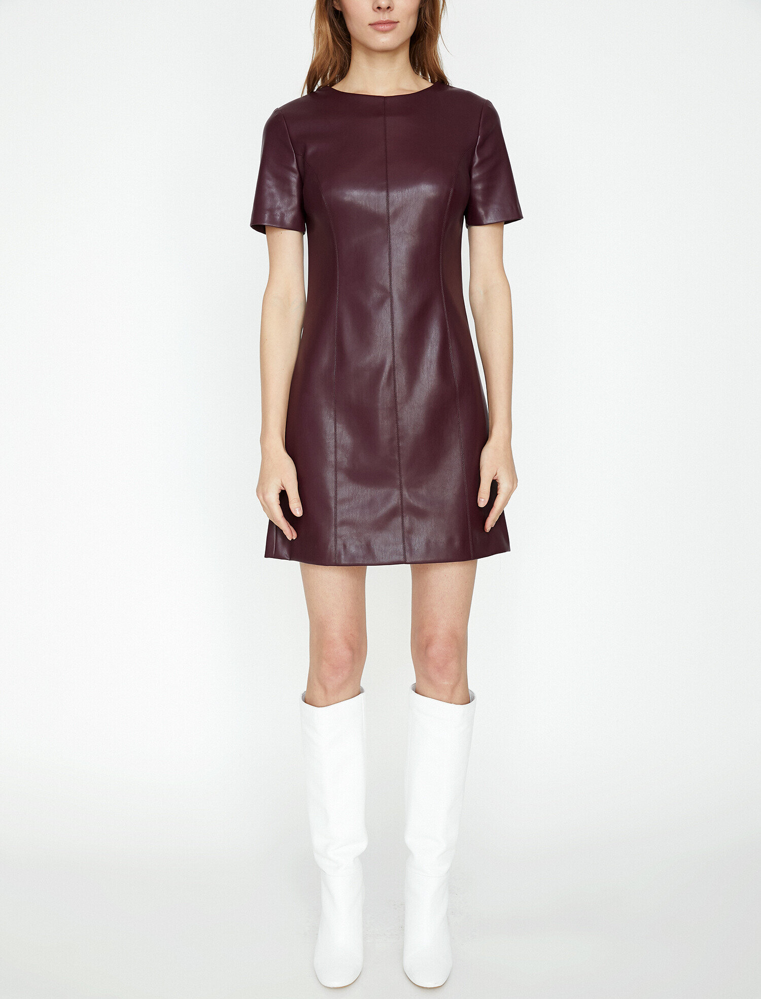   Deri Görünümlü Elbise