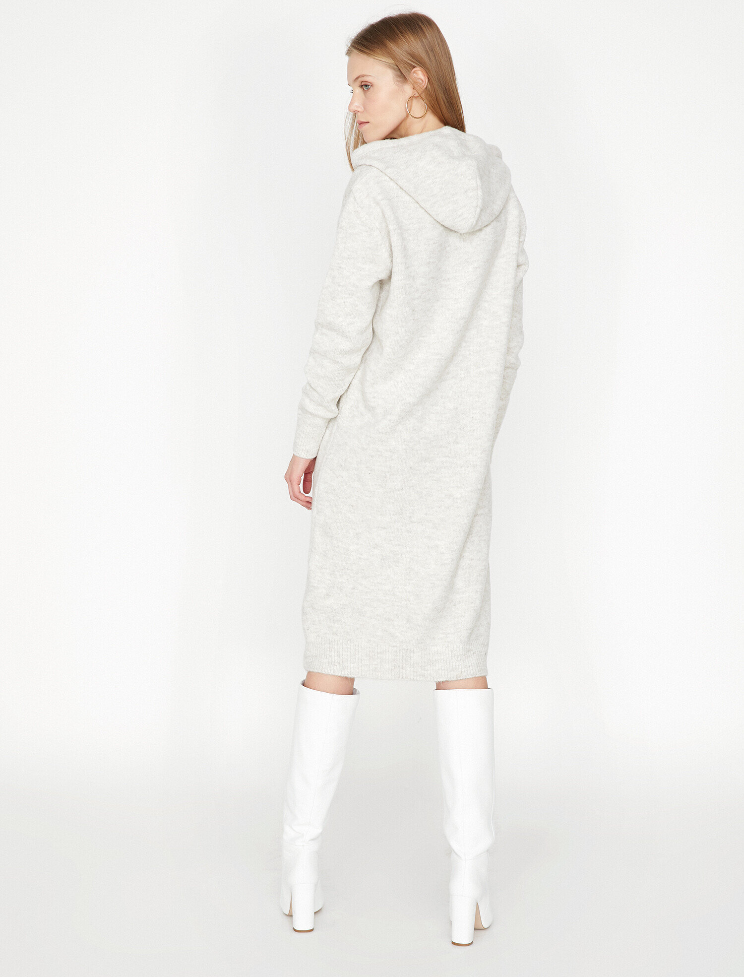   Kapüşonlu Triko Elbise