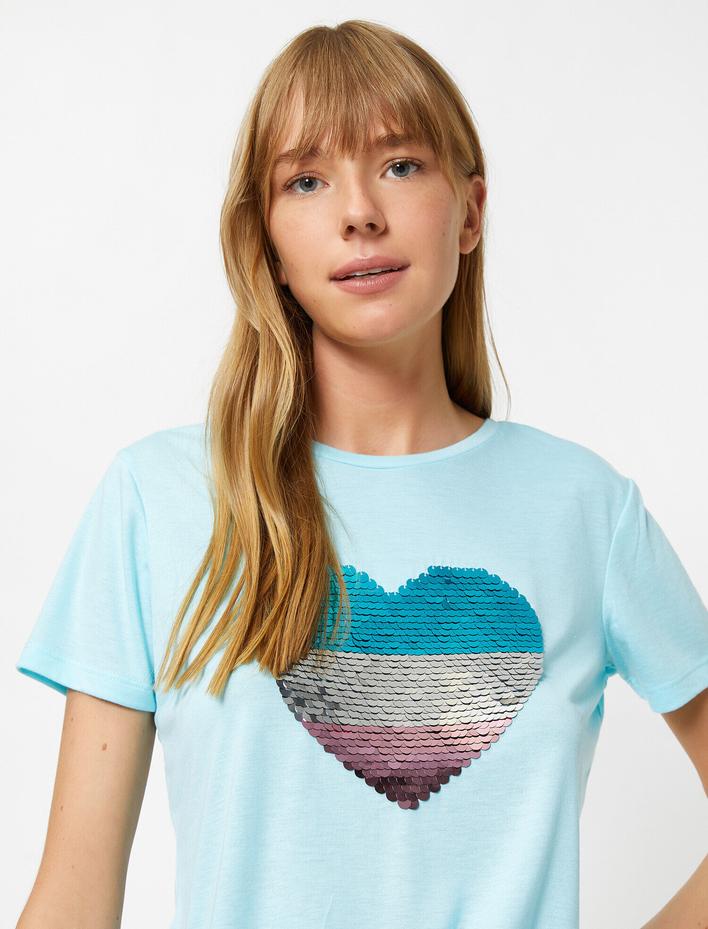  Pul Payet Baskılı Bisiklet Yaka Tişört