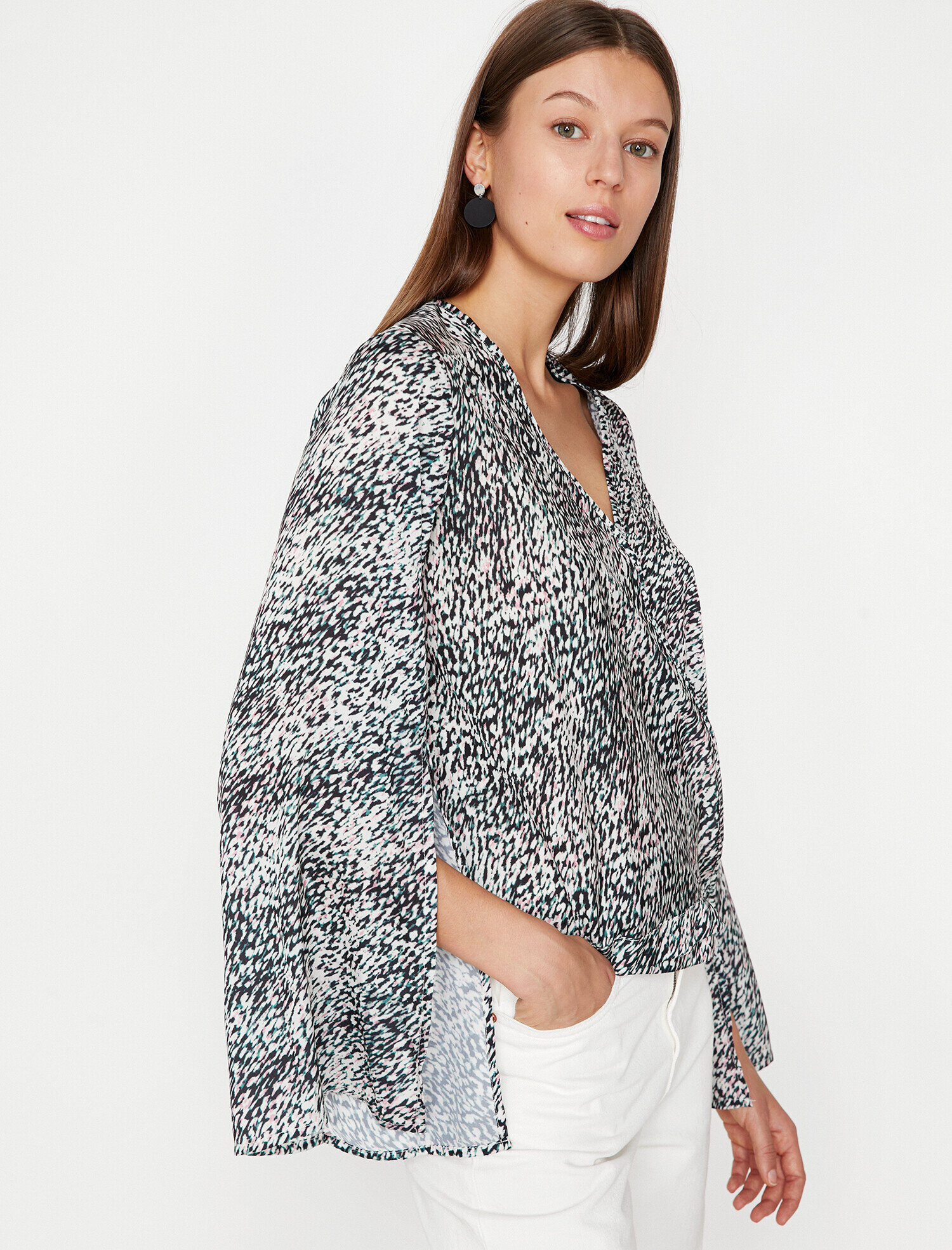   Yılan Derisi Desenli Bluz