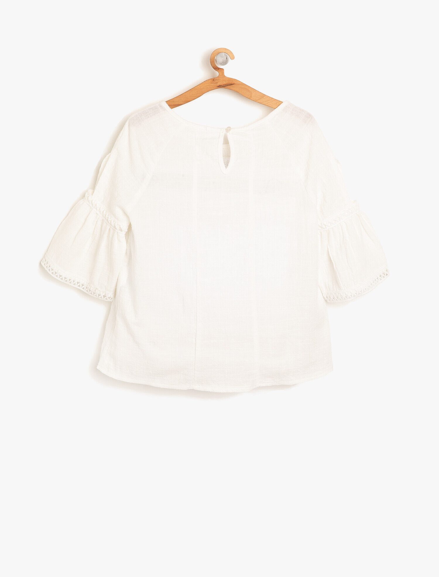  Kız Çocuk Kol Detaylı Bluz