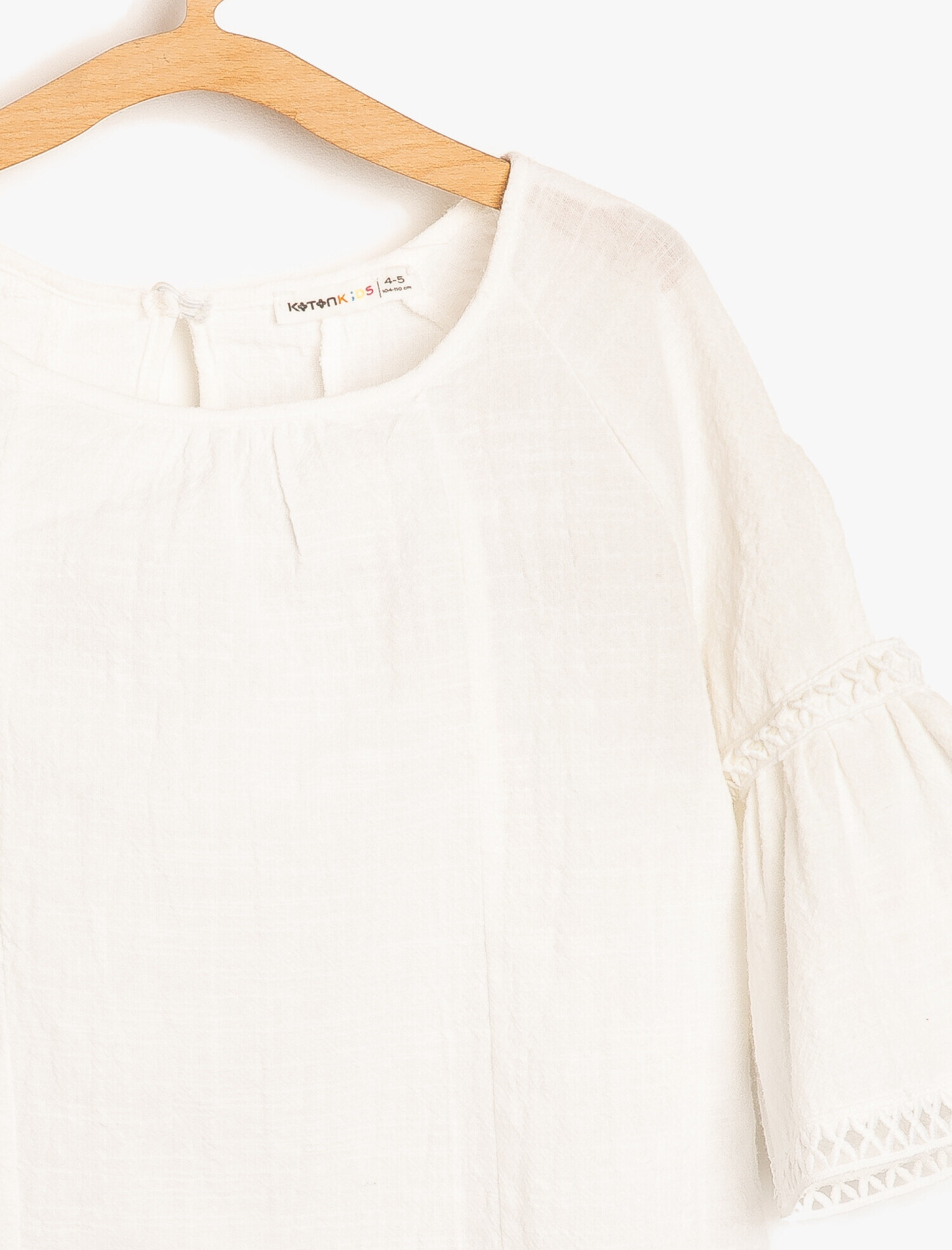  Kız Çocuk Kol Detaylı Bluz