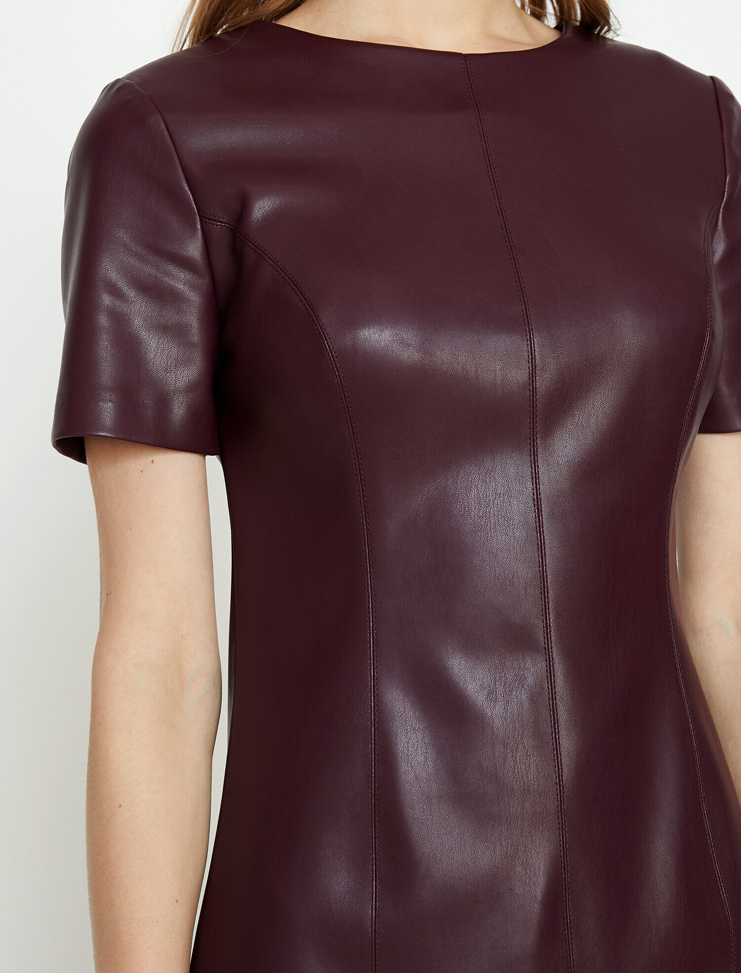   Deri Görünümlü Elbise