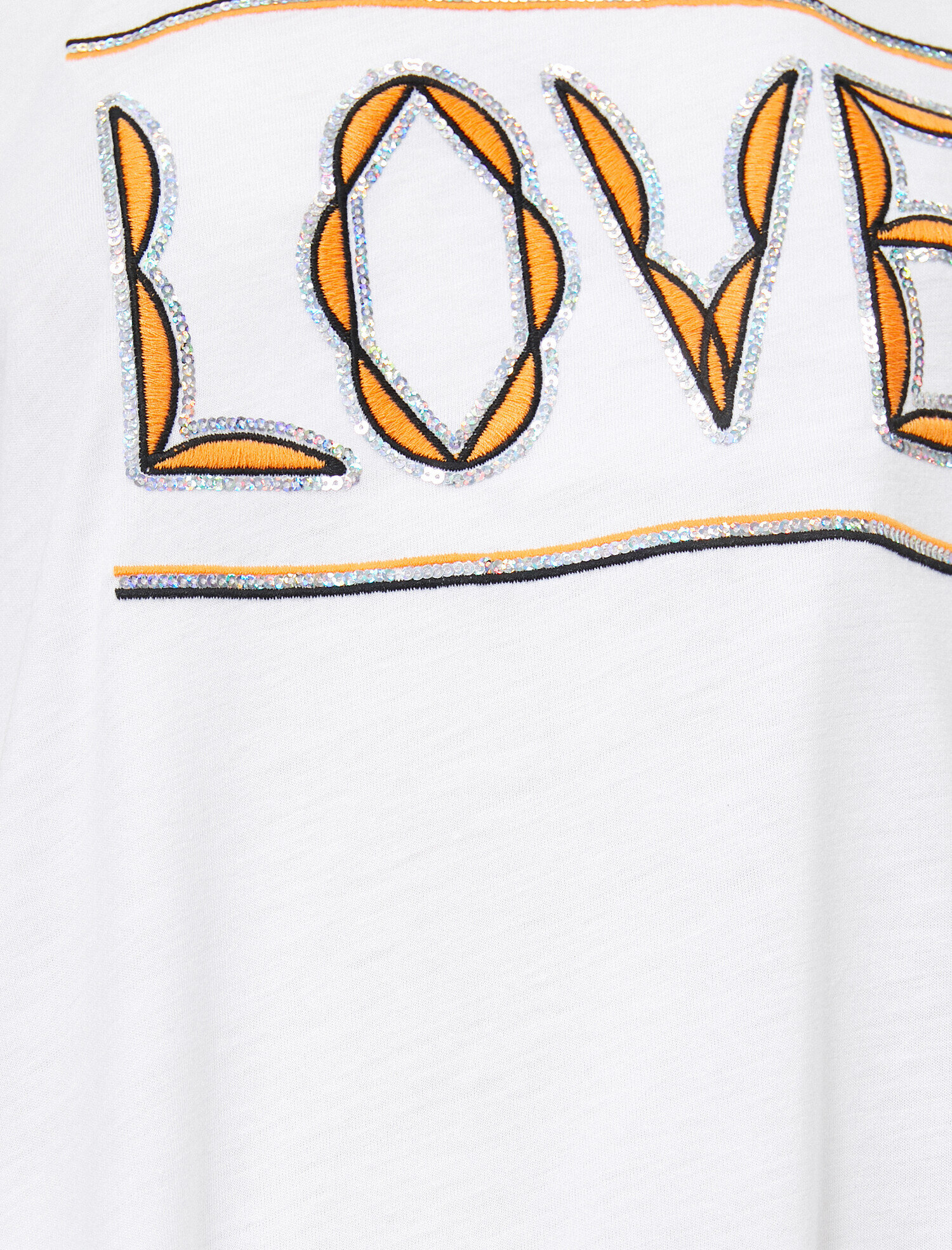   Bisiklet Yaka Kusa Kollu Pullu Tişört