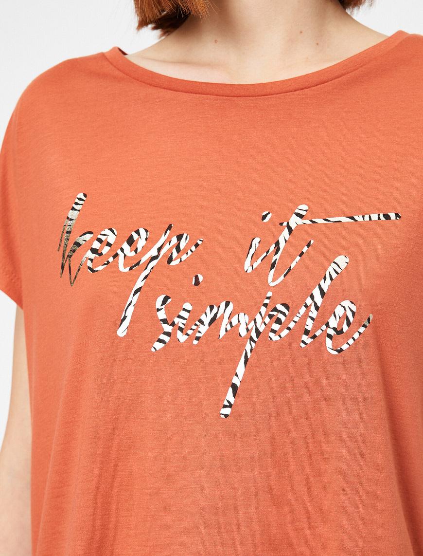   Zebra Desen Baskılı Kısa Kollu Tişört