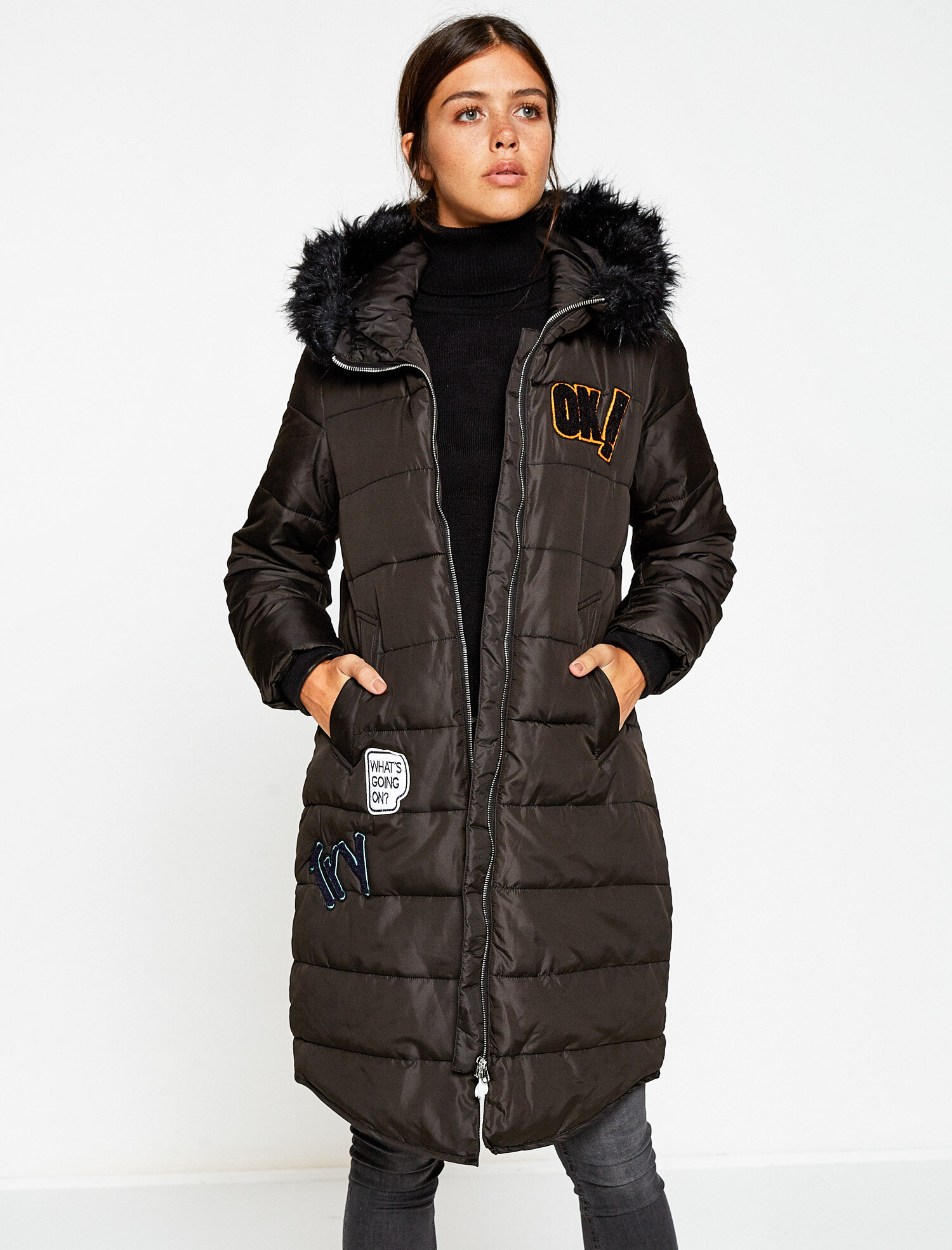 Suni Kürk Kapüşonlu Kaban