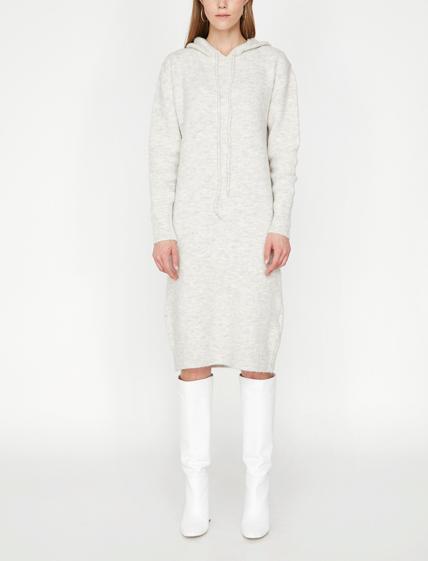   Kapüşonlu Triko Elbise