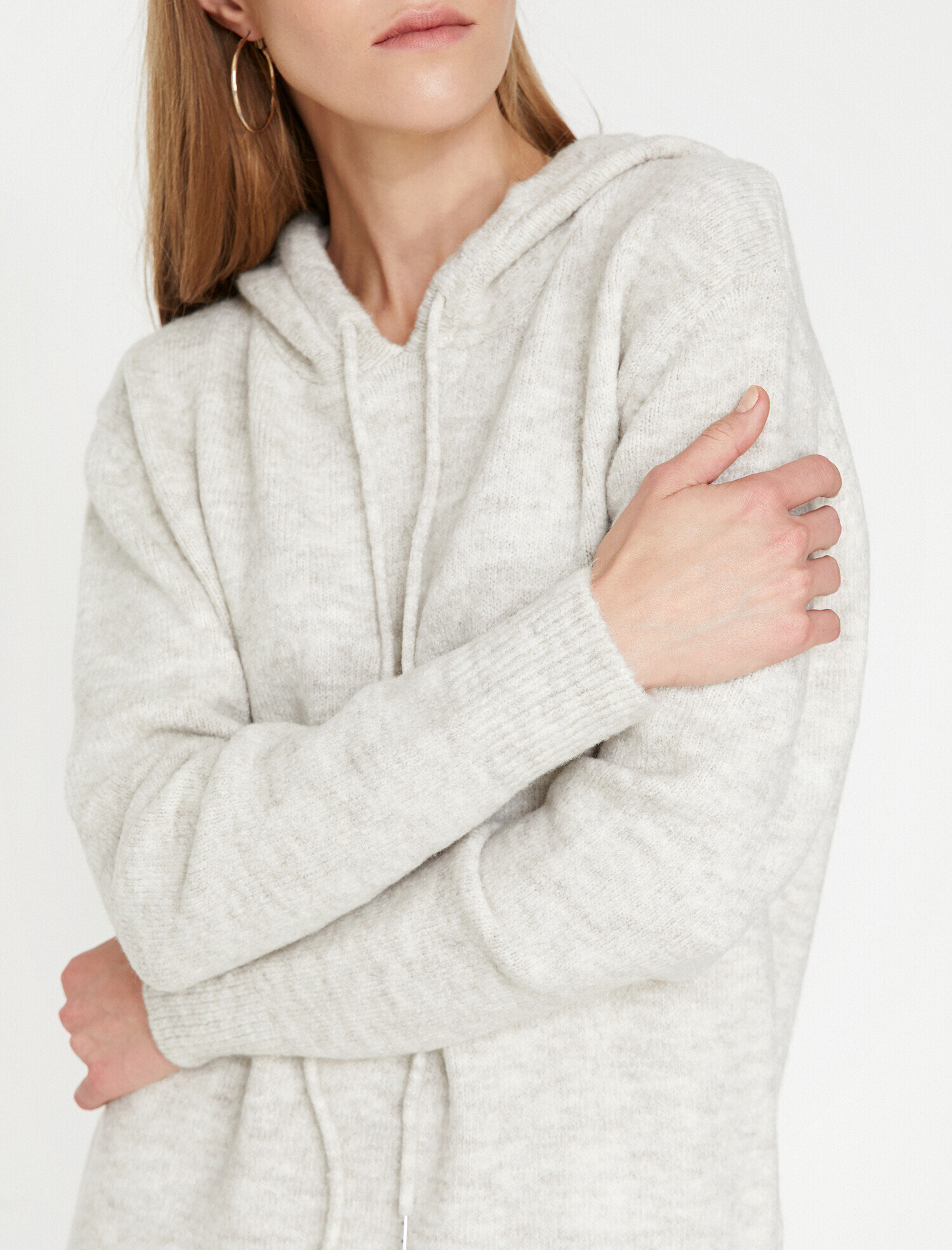   Kapüşonlu Triko Elbise