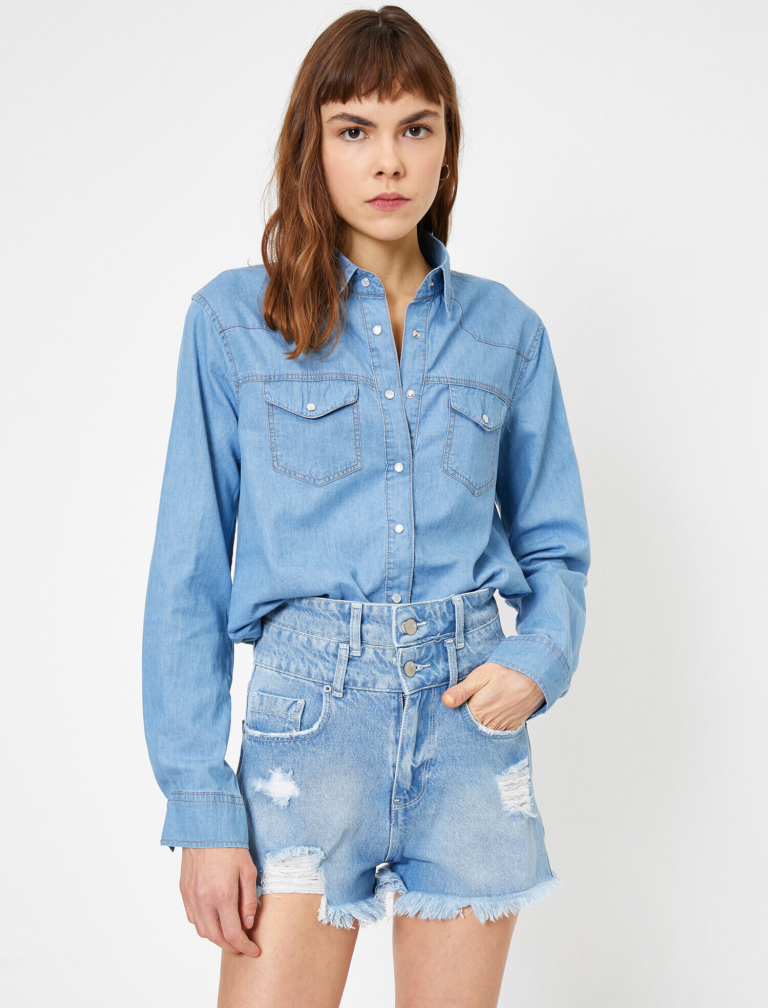   Jean Denim Cepli Gömlek
