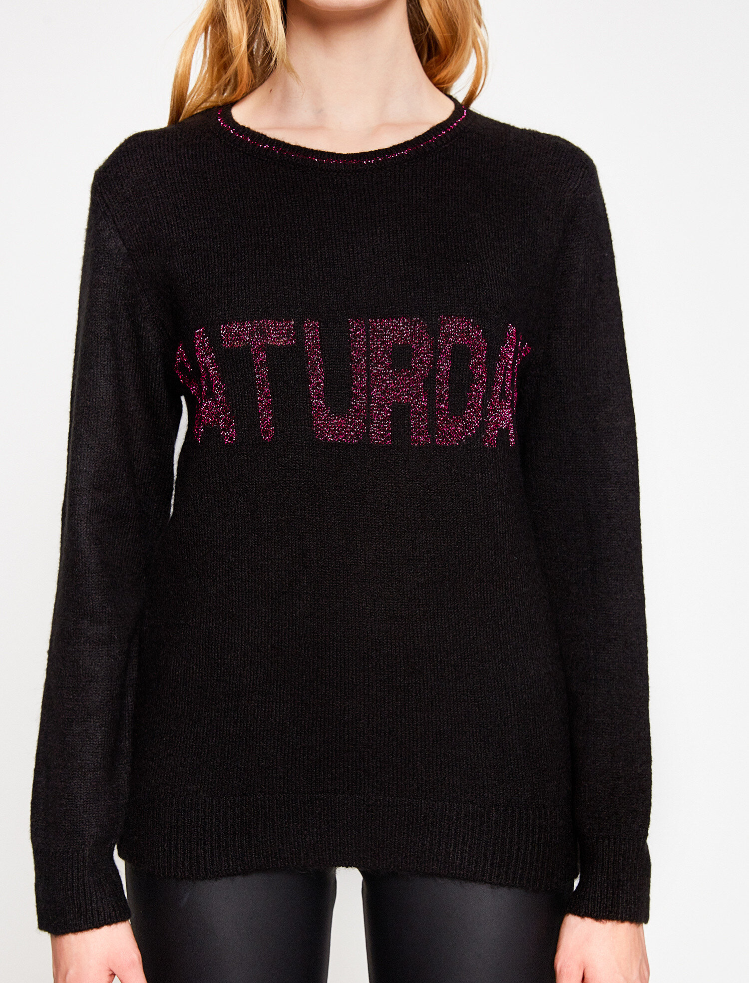   Yazılı Baskılı Triko Kazak