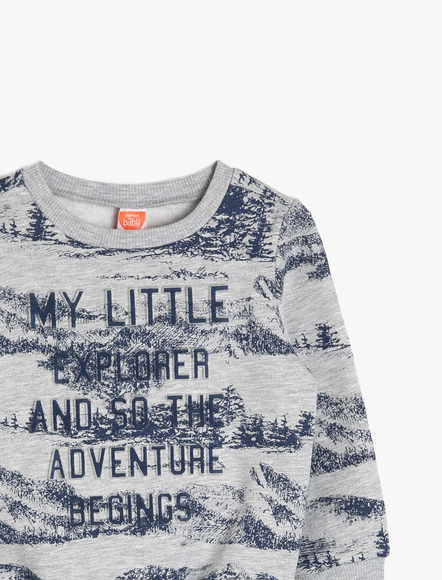 Erkek Bebek Yazılı Baskılı Sweatshirt