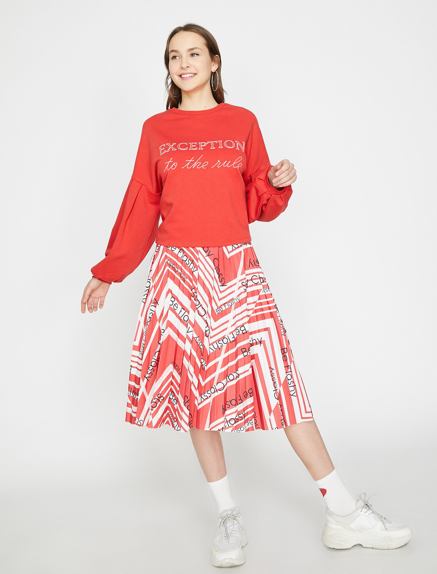   Yazılı Baskılı Sweatshirt