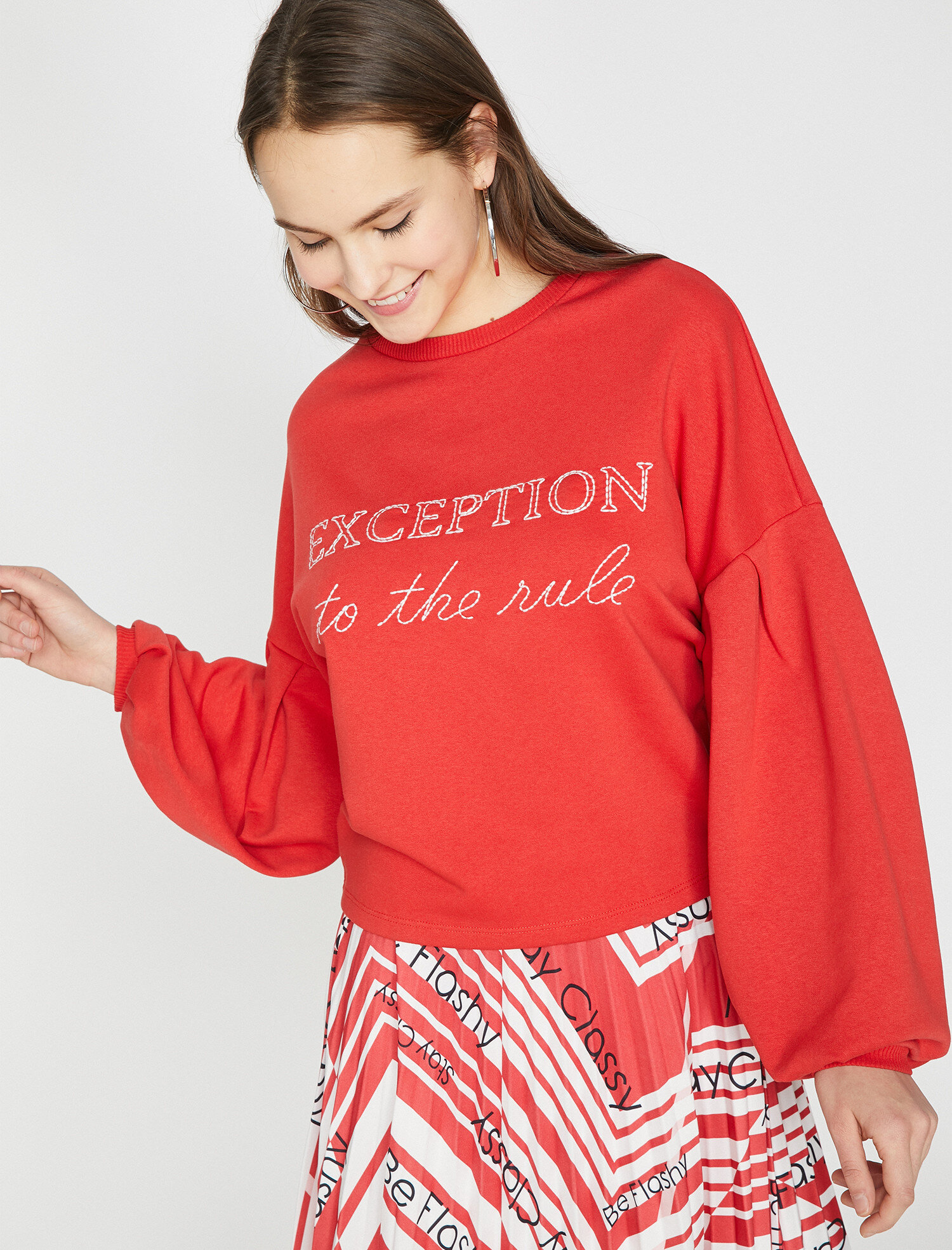   Yazılı Baskılı Sweatshirt